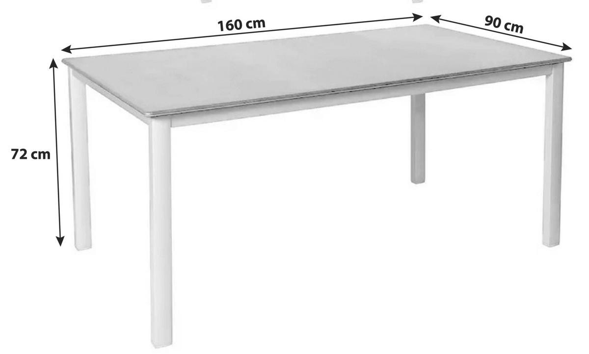 Gartengarnitur 5-tlg. Urban Aluminium / Textil - Platinfarben/Schieferfarben, Basics, Holzwerkstoff/Textil (160/90/72cm) - Acamp