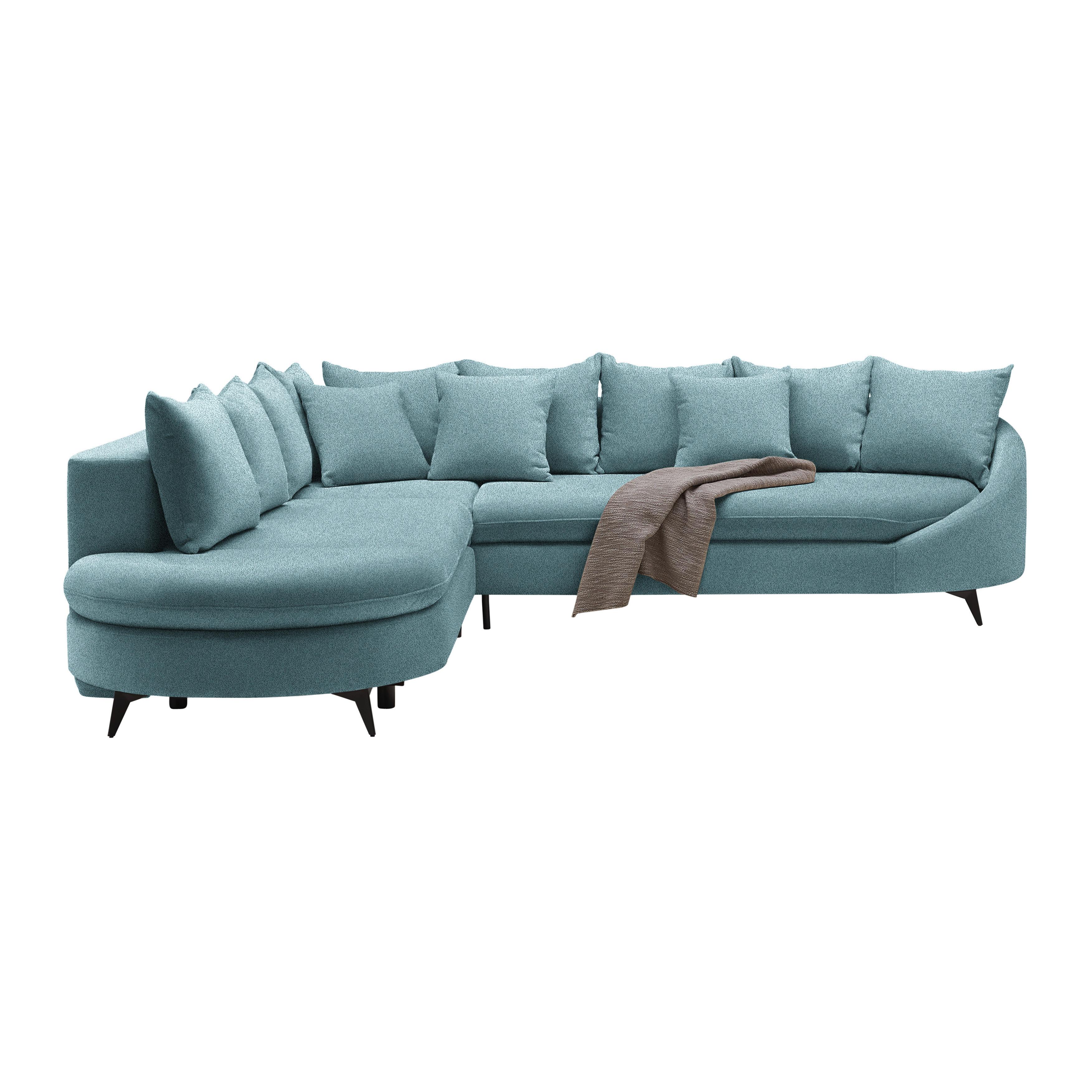 Ecksofa Axel Blau - Blau/Schwarz, MODERN, Textil/Metall (250/87/291cm) - Mömax