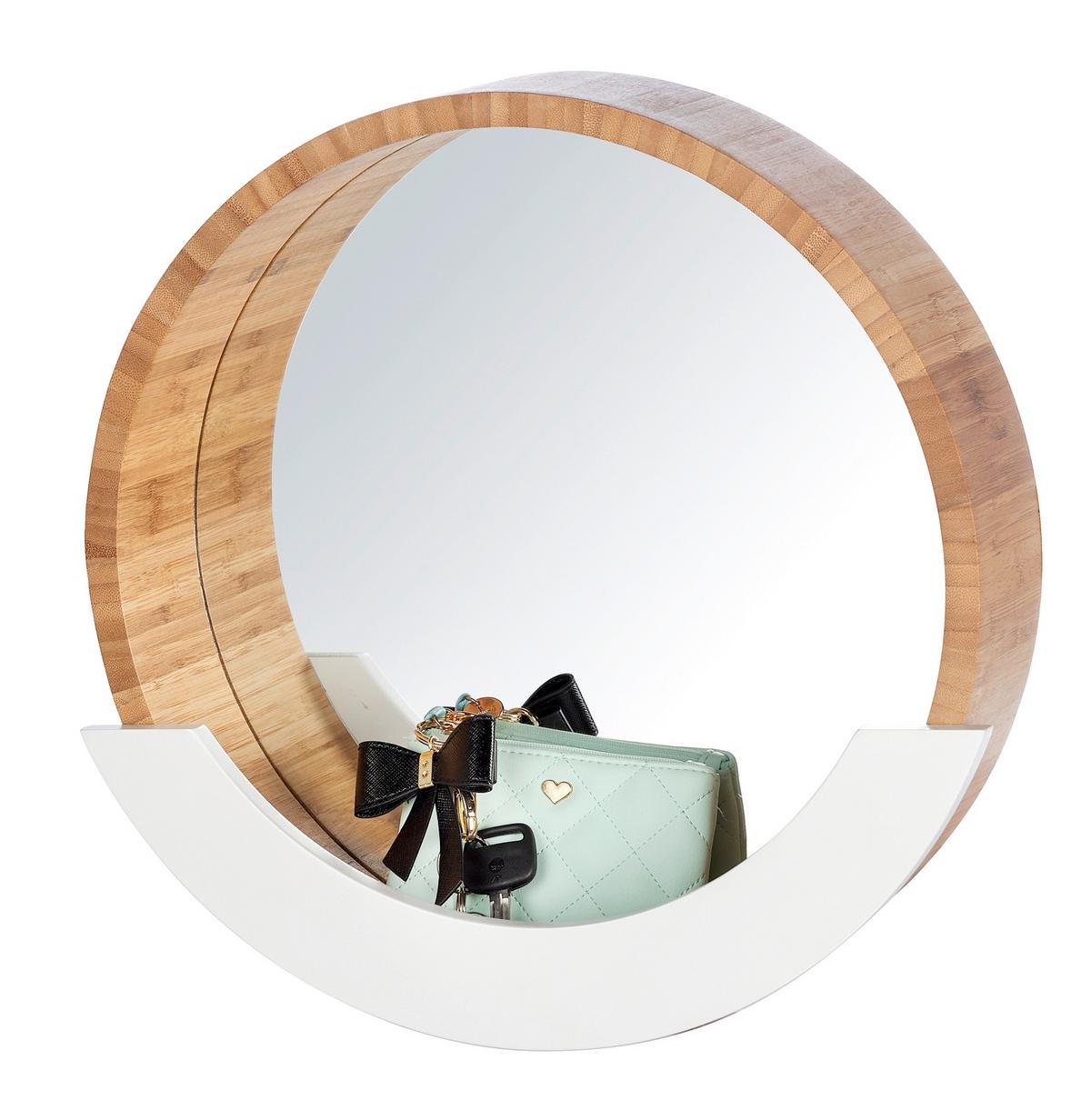 Wandspiegel Fabiola in Braun/Weiß - Braun/Weiß, MODERN, Holz (39/38/9,5cm) - Mömax