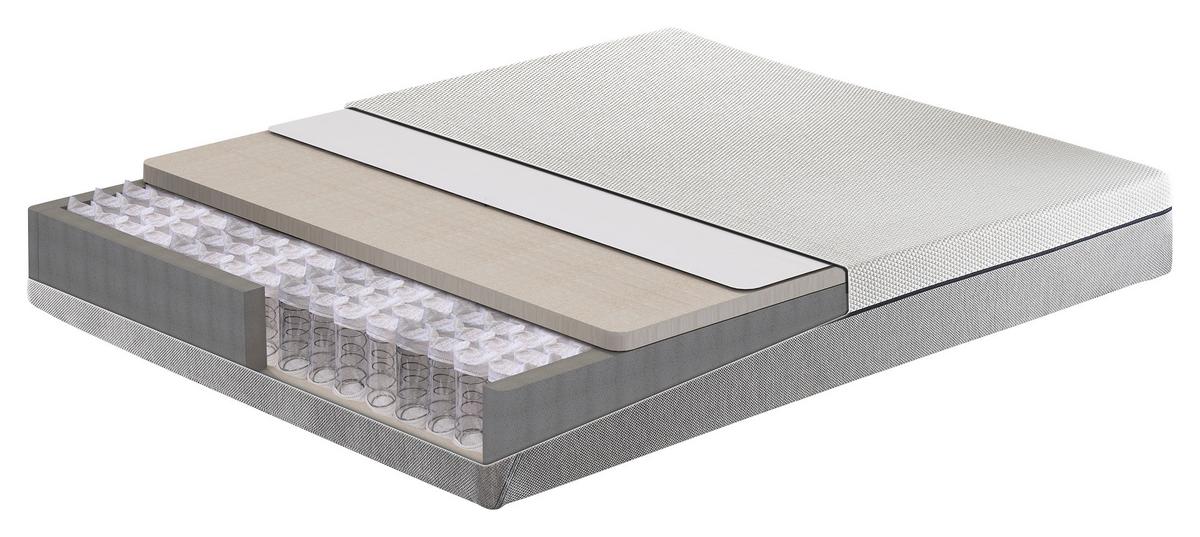 Taschenfederkernmatratze Dream Box Pro ca. 100x200 cm - Weiß/Grau, Basics, Textil (100/200cm) - Yatas