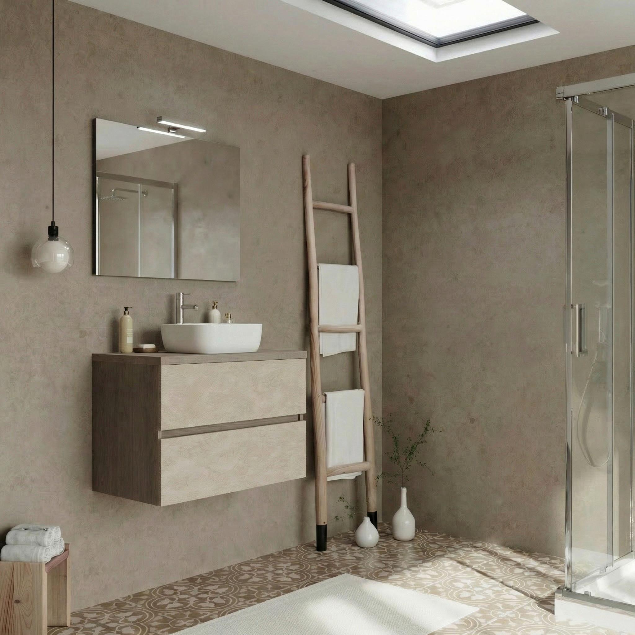 Element Ispod Umivaonika Easy - hrast sivi/krem, Moderno, drvni materijal (80/51/46cm)