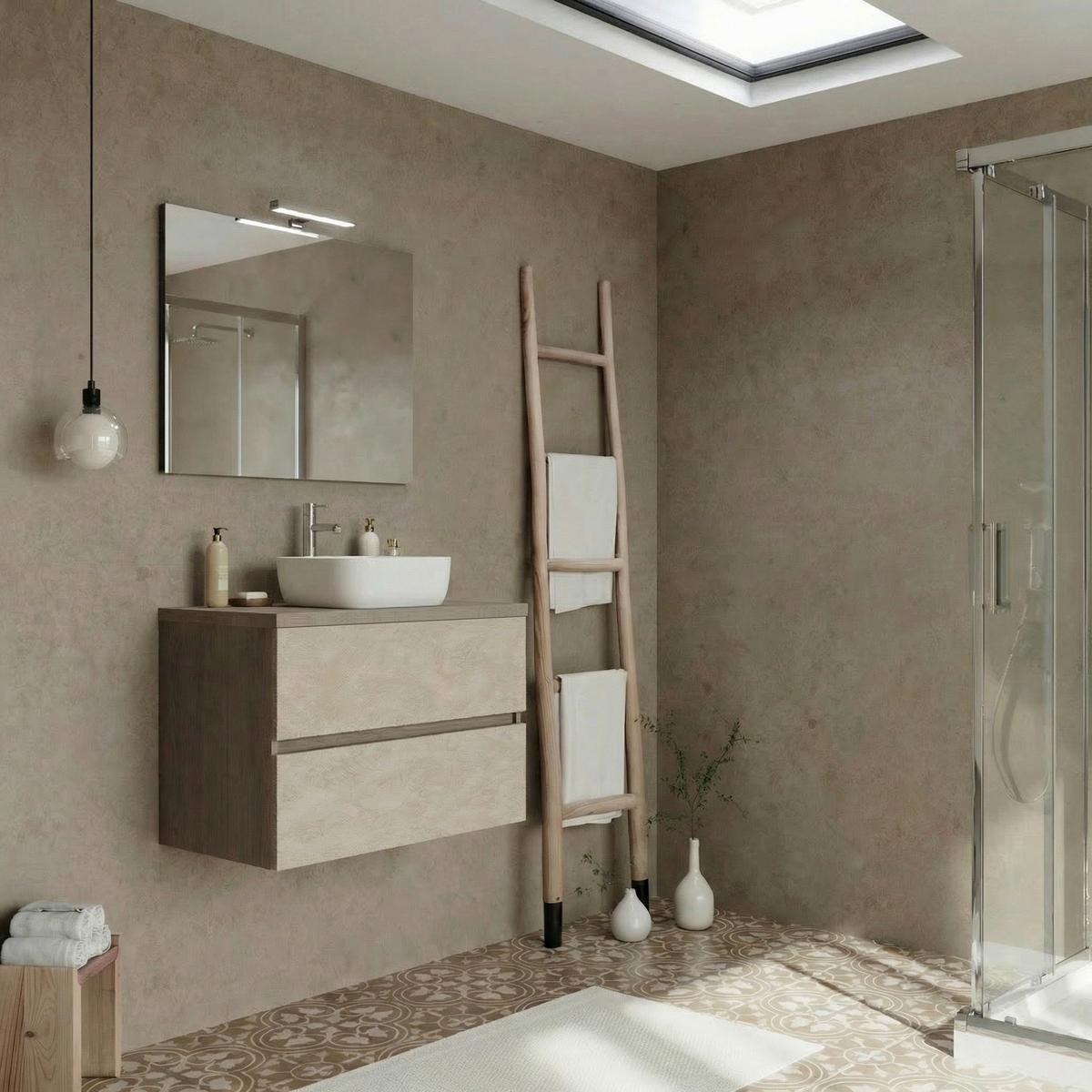 Element Ispod Umivaonika Easy - hrast sivi/krem, Moderno, drvni materijal (80/51/46cm)