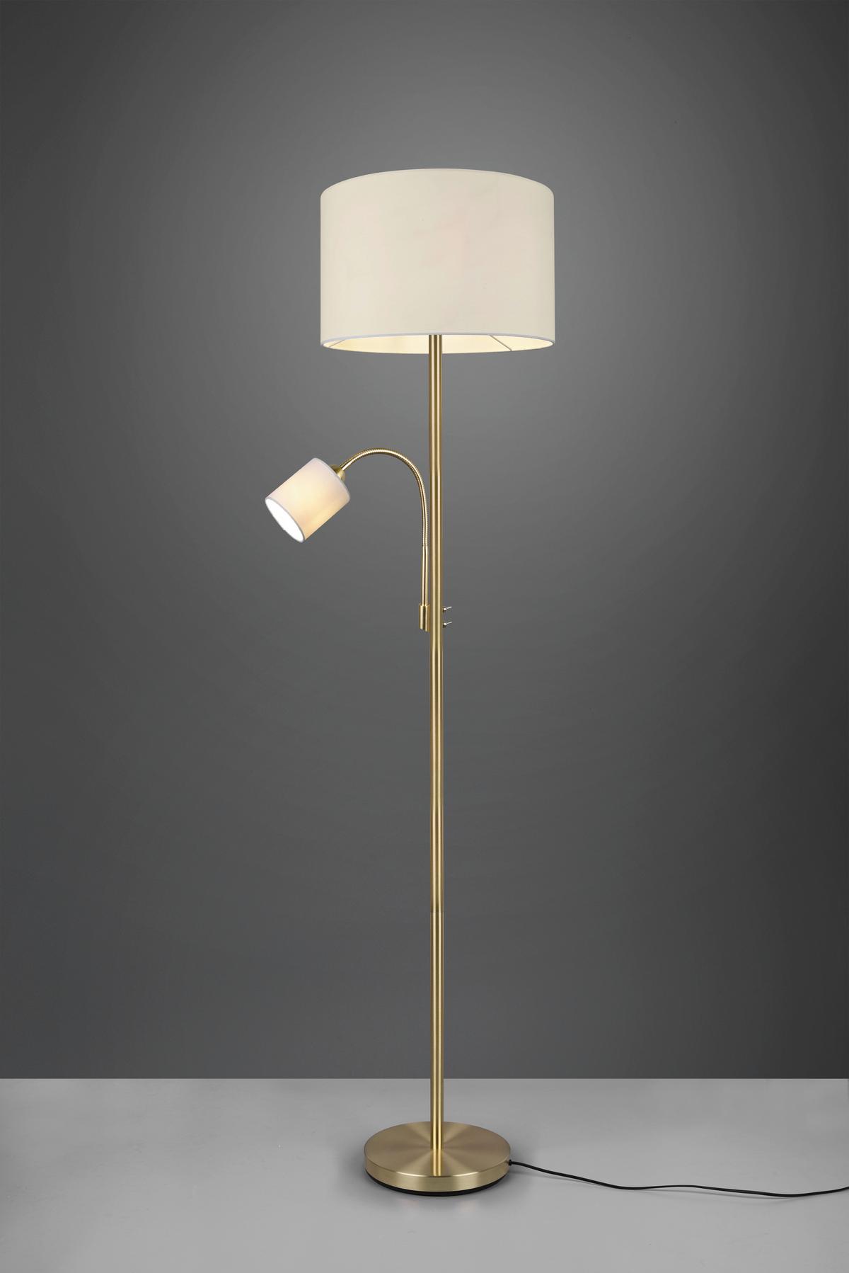 LAMPA STOJĄCA 403900208 HOTEL - kolor mosiężny/kremowy, Konventionell, metal/tkanina (40/40/170cm) - Trio Leuchten