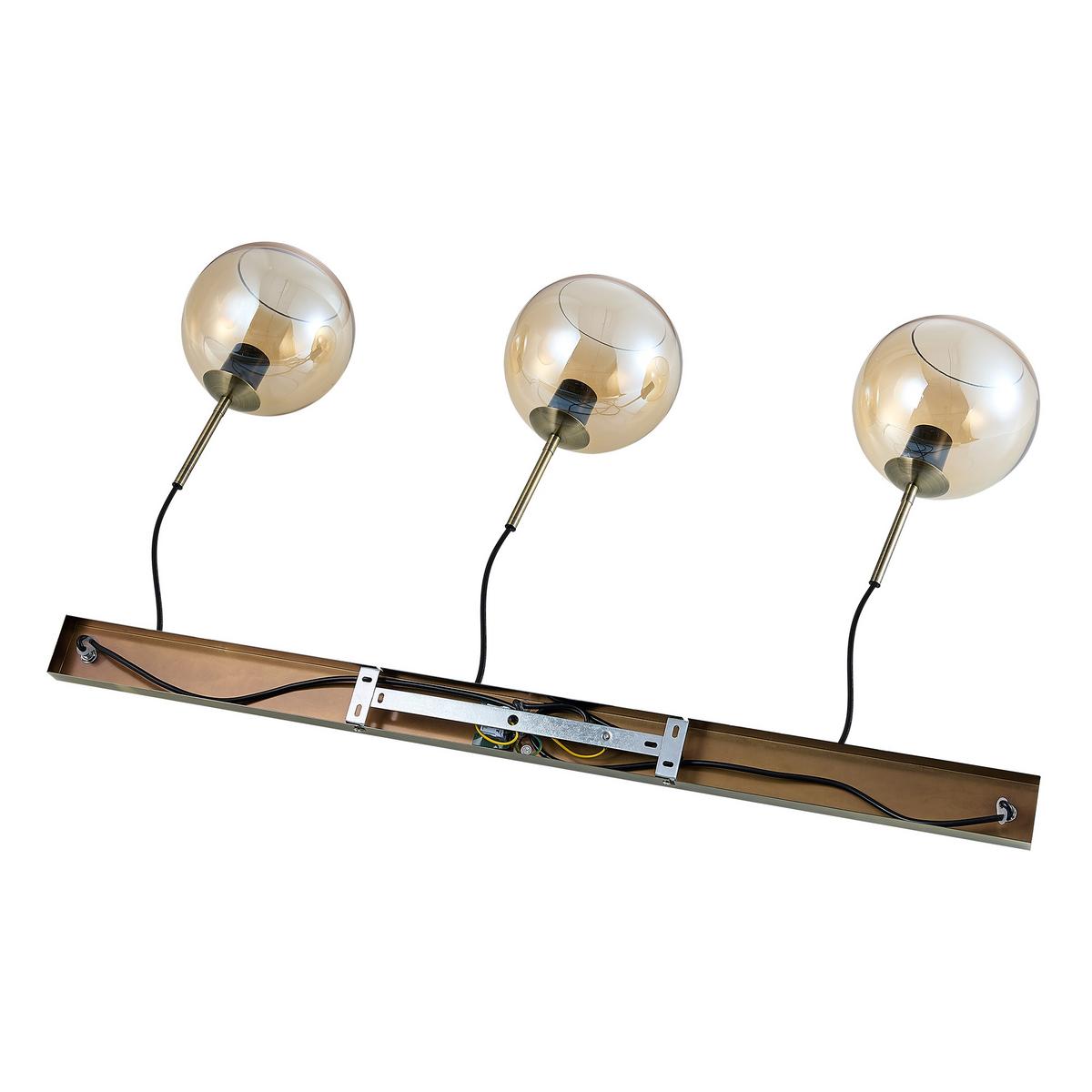 LAMPA WISZĄCA LEONIE *SBN* - kolor bursztynowy, Basics, metal/szkło (110/20/150cm) - Novel