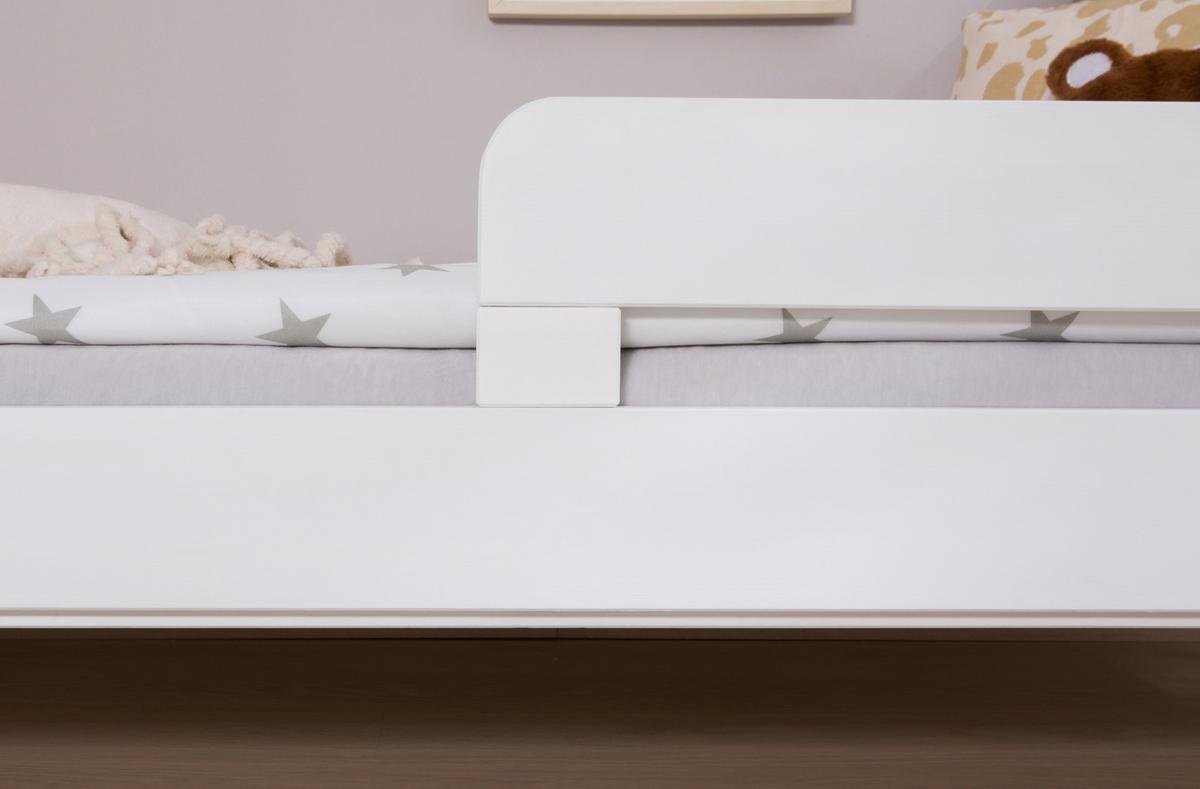 Bett Bennet mit Ausziehbett ca. 90x200 cm Weiß - Naturfarben/Weiß, MODERN, Holz/Textil (90/200cm) - MID.YOU