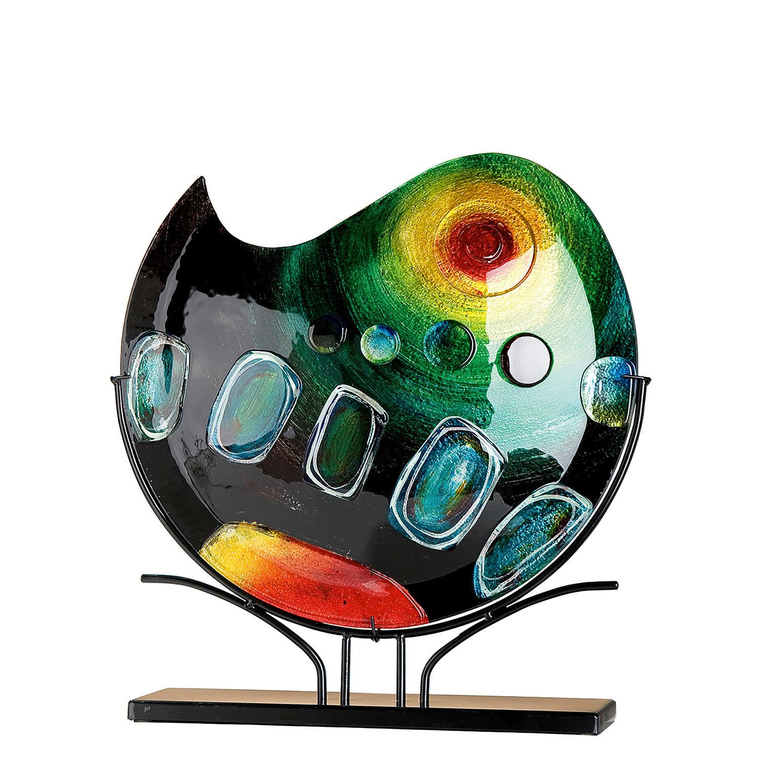 Bodenvase Multicolor - Multicolor, Basics, Glas/Metall (47/51/10cm)