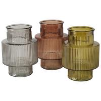 Vase Marilio I Grau/Grün/Orange - Orange/Grau, KONVENTIONELL, Glas (12,9/17,6cm) - Mömax