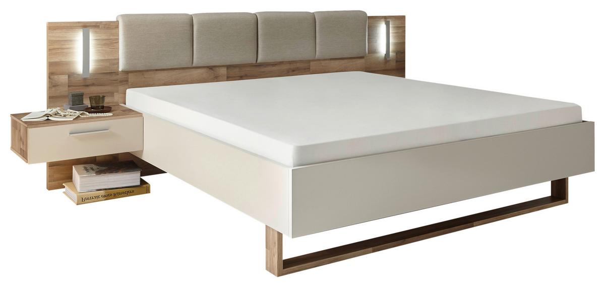 Posteljna Garnitura Cadore, B. Šampanjca, Hrasta, 180x200 - barve šampanjca/barve hrasta, Moderno, leseni material (180/200cm) - MID.YOU