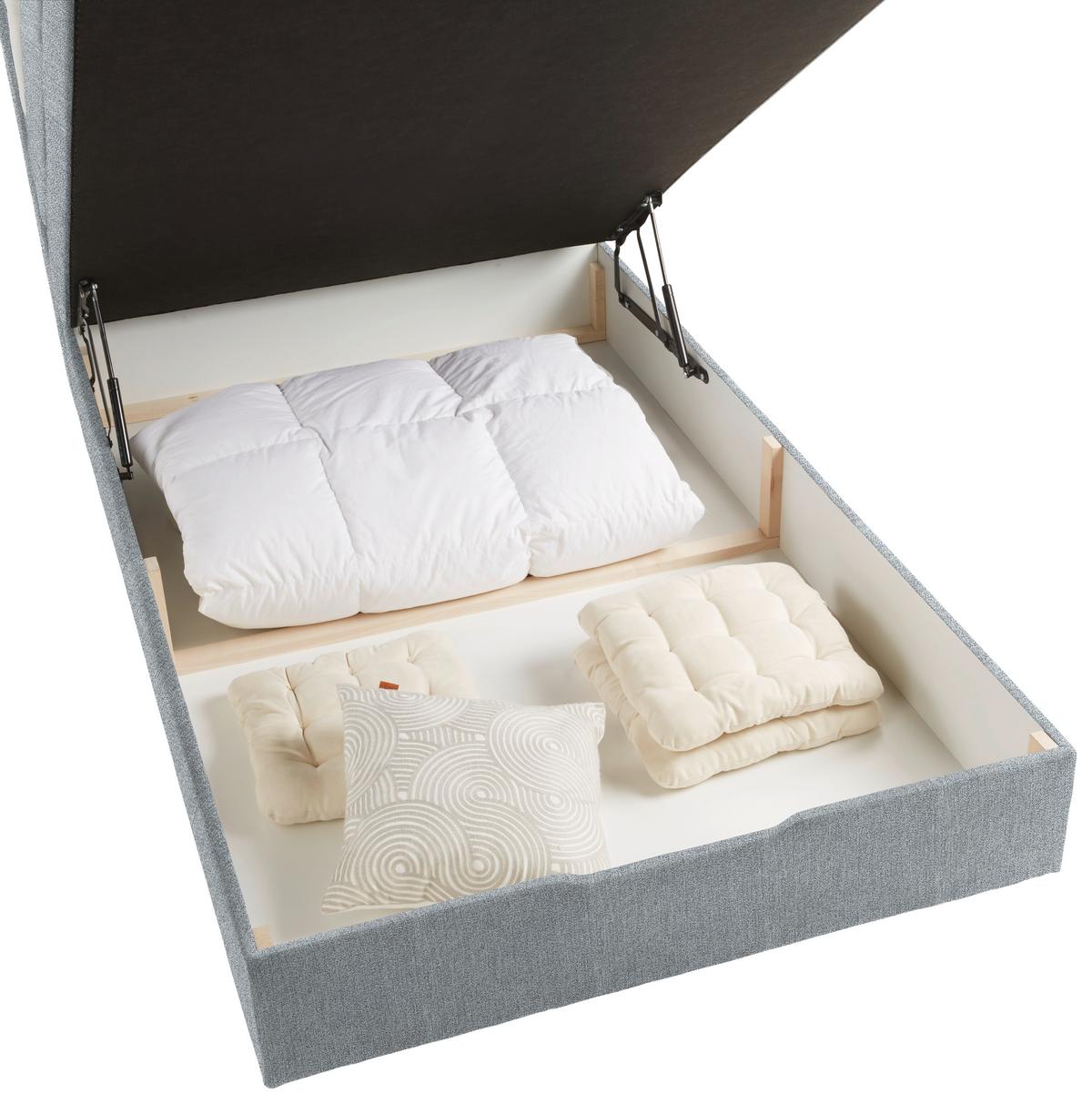 Boxspringbett Runner in Hellgrau ca. 120x200cm - Hellgrau, Textil (120/200cm) - Mömax
