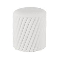Hocker Cady Weiß - Weiß, ROMANTIK / LANDHAUS, Holzwerkstoff/Textil (37/40/37cm) - Mömax