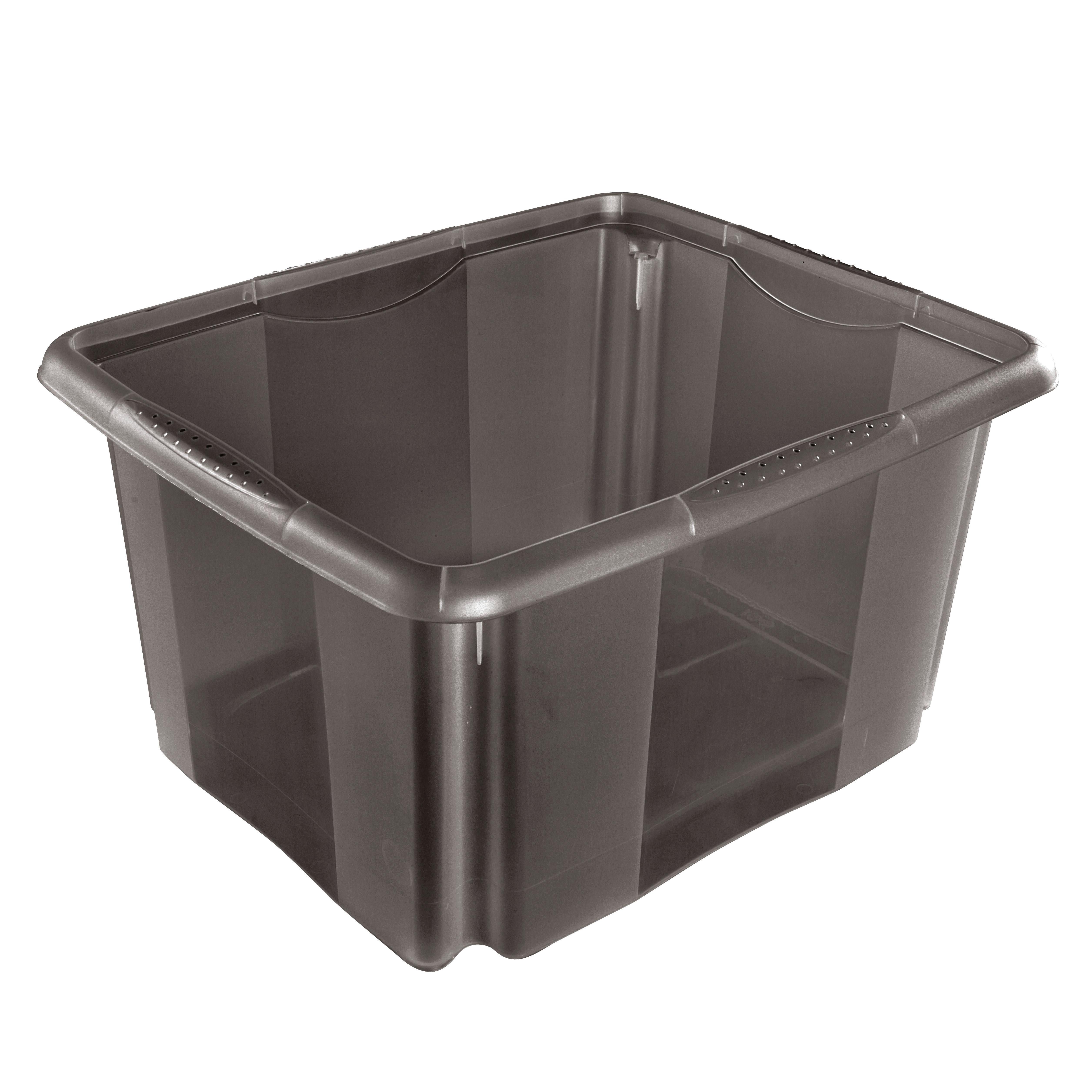 AUFBEWAHRUNGSBOXEN-SET EMIL - 2-TEILIG - Schwarz, Basics, Kunststoff (41/34,5/22cm)