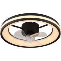 Deckenventilator Hayla Schwarz/Transparent - Klar/Transparent, Basics, Kunststoff/Metall (49,5/15cm)