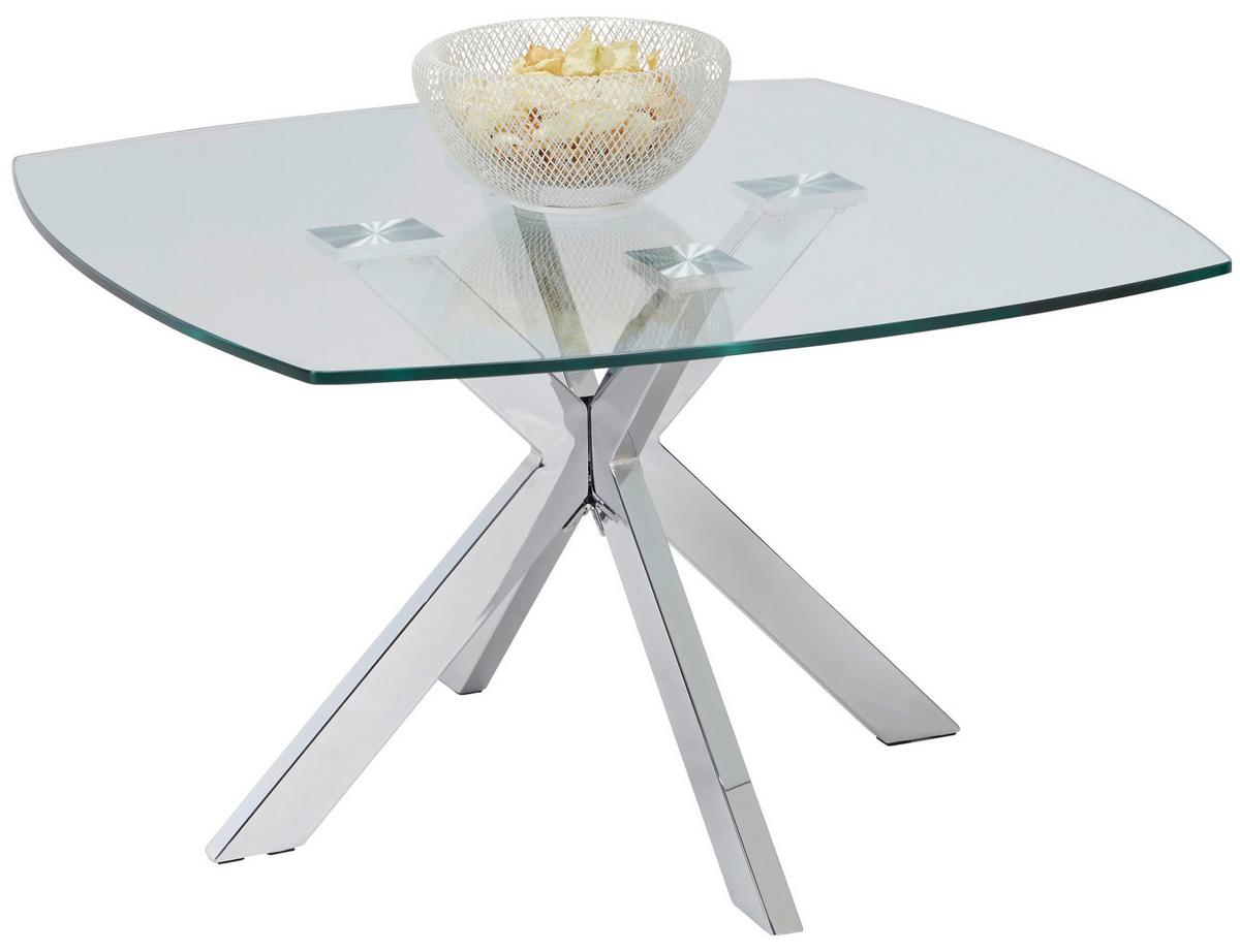 Couchtisch Glas Chromfarben - Klar/Chromfarben, Modern, Metall (80/45/80cm) - Mömax