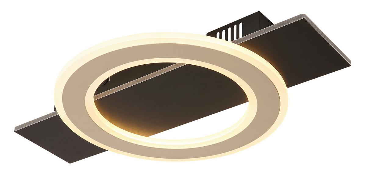 Led Stropna Svjetiljka Jayden - tamno smeđa/crna, Design, drvni materijal/metal (44/29/5,2cm) - Globo