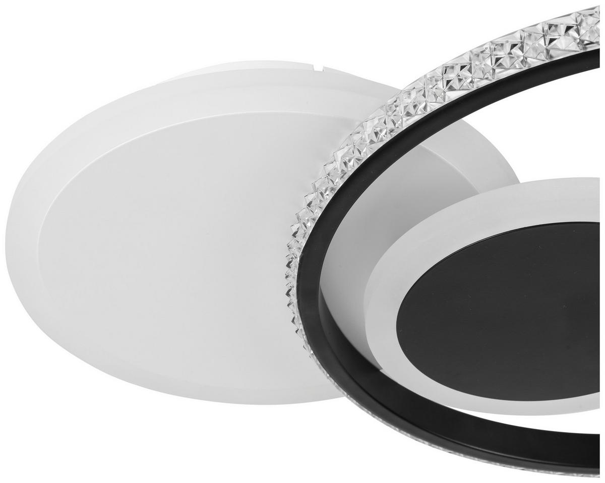 LED-Deckenleuchte Rulm in Schwarz/Weiß max. 18 Watt - Schwarz/Weiß, MODERN, Kunststoff/Metall (45/32/6,5cm) - Modern Living