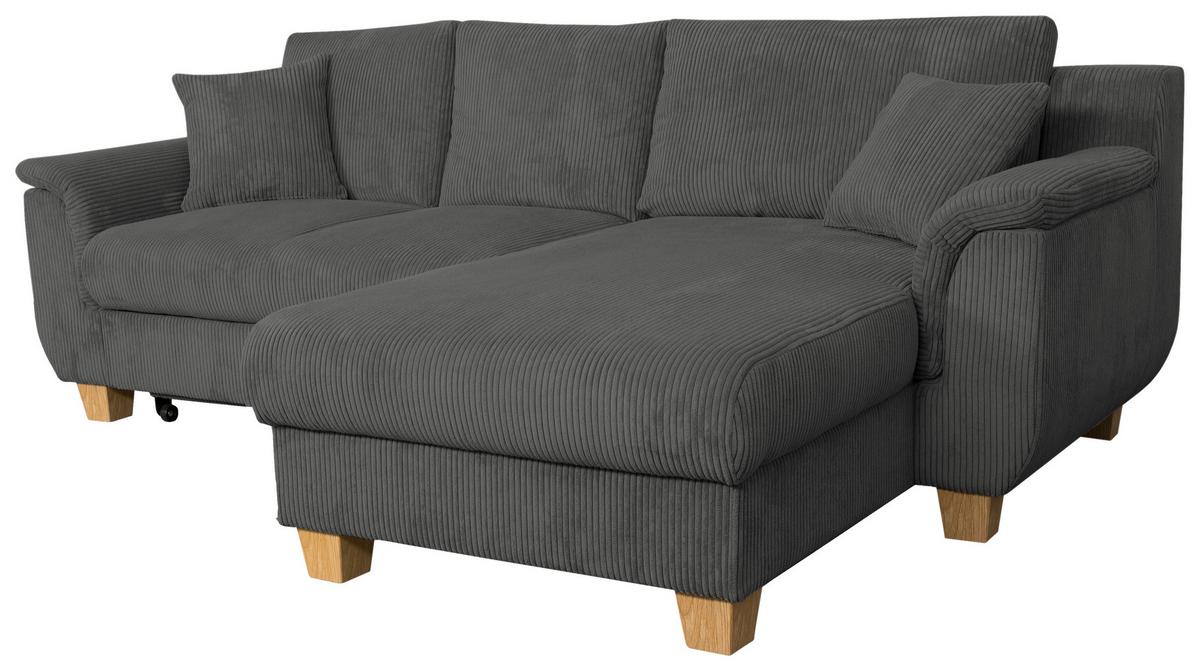 Colţar ALEX - gri închis, Modern, textil (246/156cm) - Modern Living