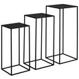 Blumentischset Schwarz, 3-teilig - Schwarz, MODERN, Metall (33/30/27/80/70/60/33/30/27cm) - Modern Living Blumentischset Schwarz, 3-teilig - Schwarz, MODERN, Metall (33/30/27/80/70/60/33/30/27cm) - Modern Living