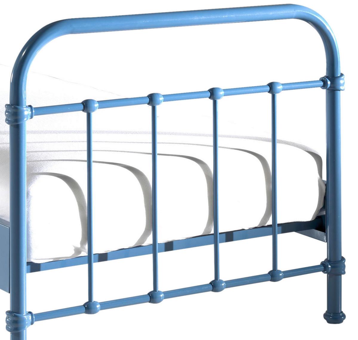 Kinder-/Juniorbett New York ca. 90x200 cm Blau - Blau, ROMANTIK / LANDHAUS, Holzwerkstoff/Metall (90/200cm) - MID.YOU