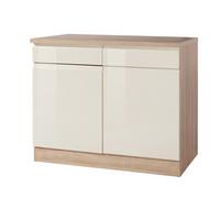 Küchenunterschrank "Cardiff" Creme/Eiche - Creme/Sonoma Eiche, Basics, Holzwerkstoff (100/85/60cm) - Held
