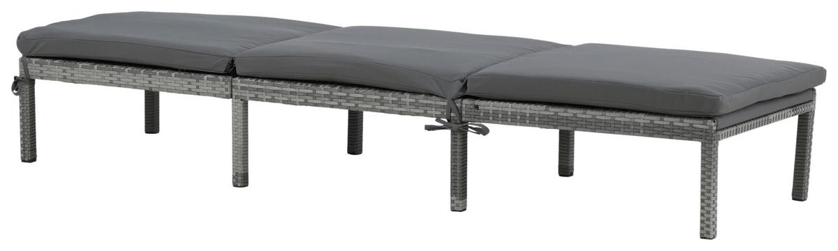 Gartenliege Bilbao ca. 59x84x198 cm Grau - Grau, KONVENTIONELL, Kunststoff/Textil (59/84/198cm) - Gardenson