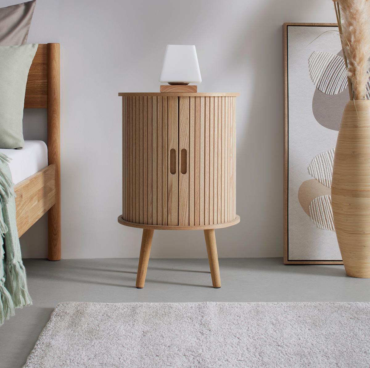 Nočna Omarica Skandy, Naravne Barve - naravne barve, Moderno, leseni material/les (40/65/40cm) - Premium Living