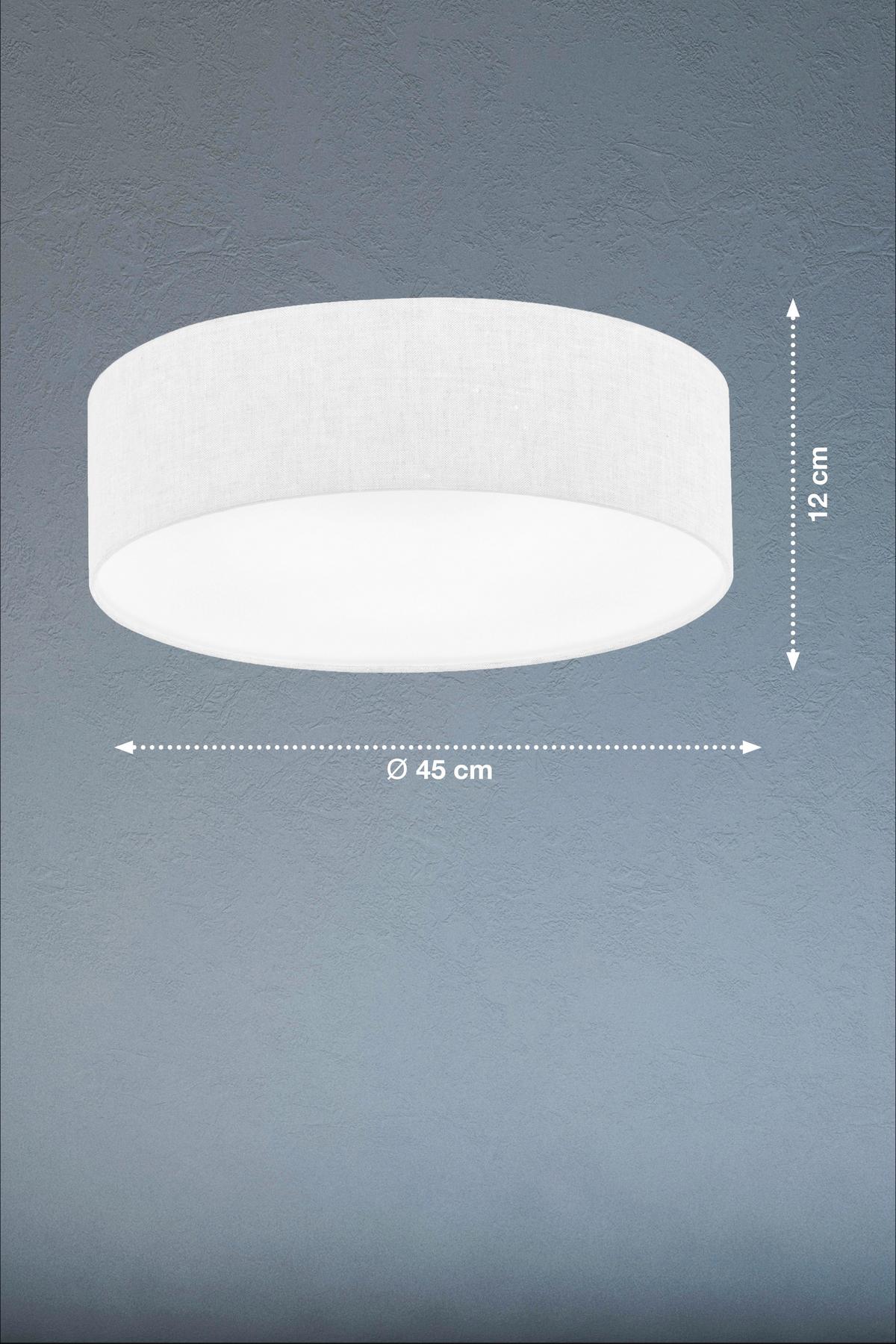 Deckenleuchte Maat Weiß max. 25 Watt - Weiß, Basics, Textil/Metall (45/45/10cm) - Fischer & Honsel