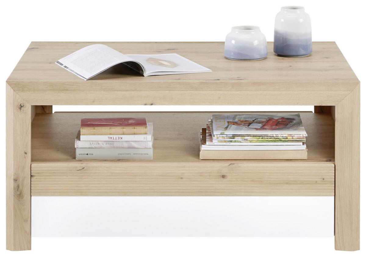 Stolić Kashmir New - bijela/boje hrasta, Moderno, drvni materijal (100/50/69cm) - Modern Living