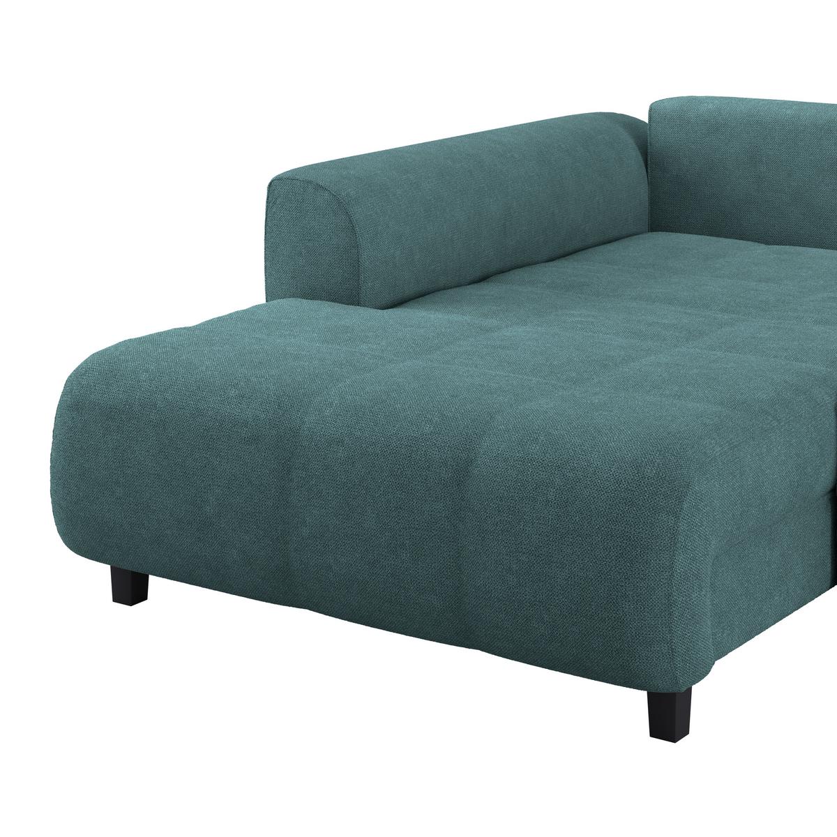 Kutna Garnitura Mendoza - boje petroleja/crna, Design, tekstil/drvo (197/309cm) - Modern Living