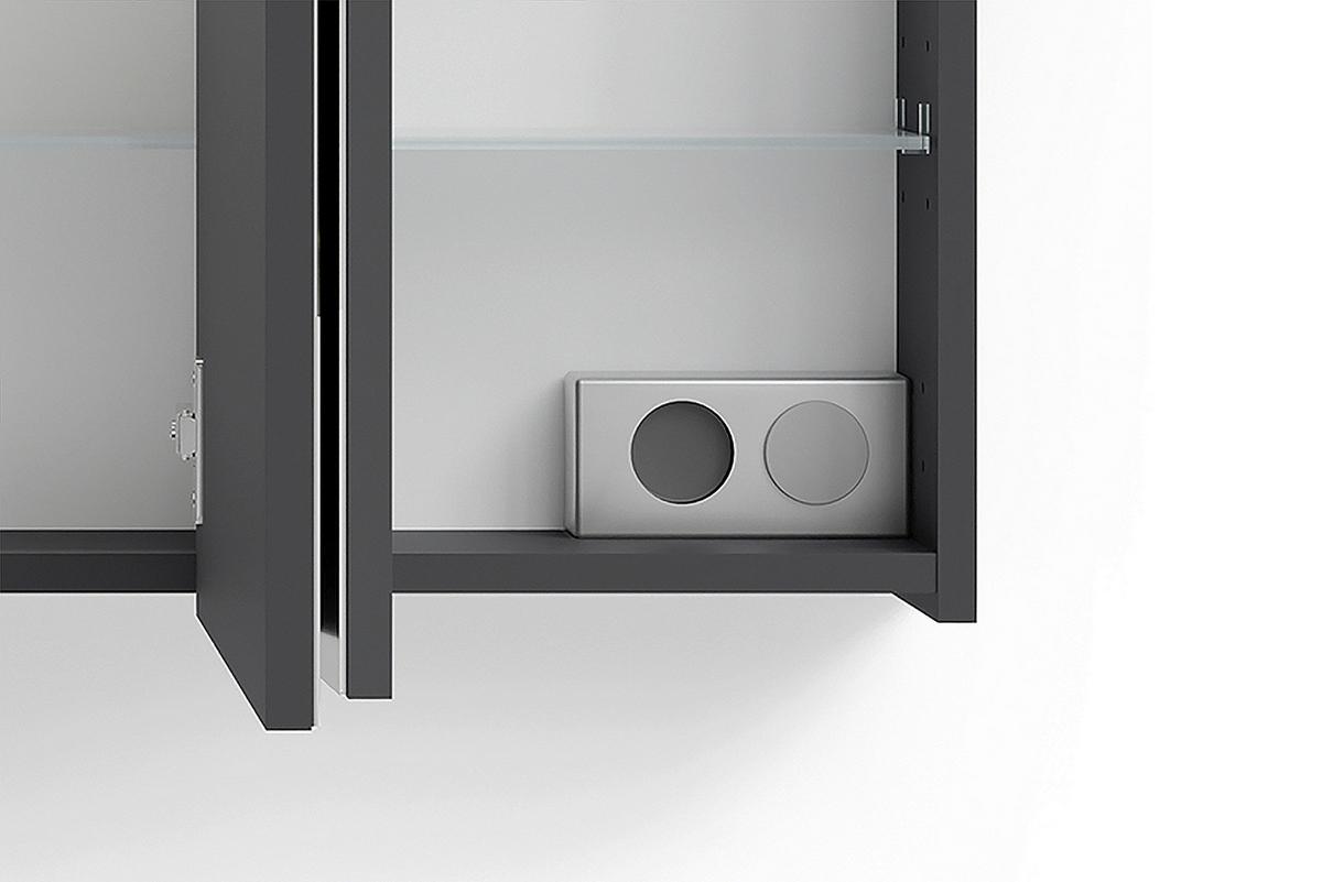 Spiegelschrank Spree Anthrazit - MODERN, Glas/Holzwerkstoff (100/60/20cm) - MID.YOU