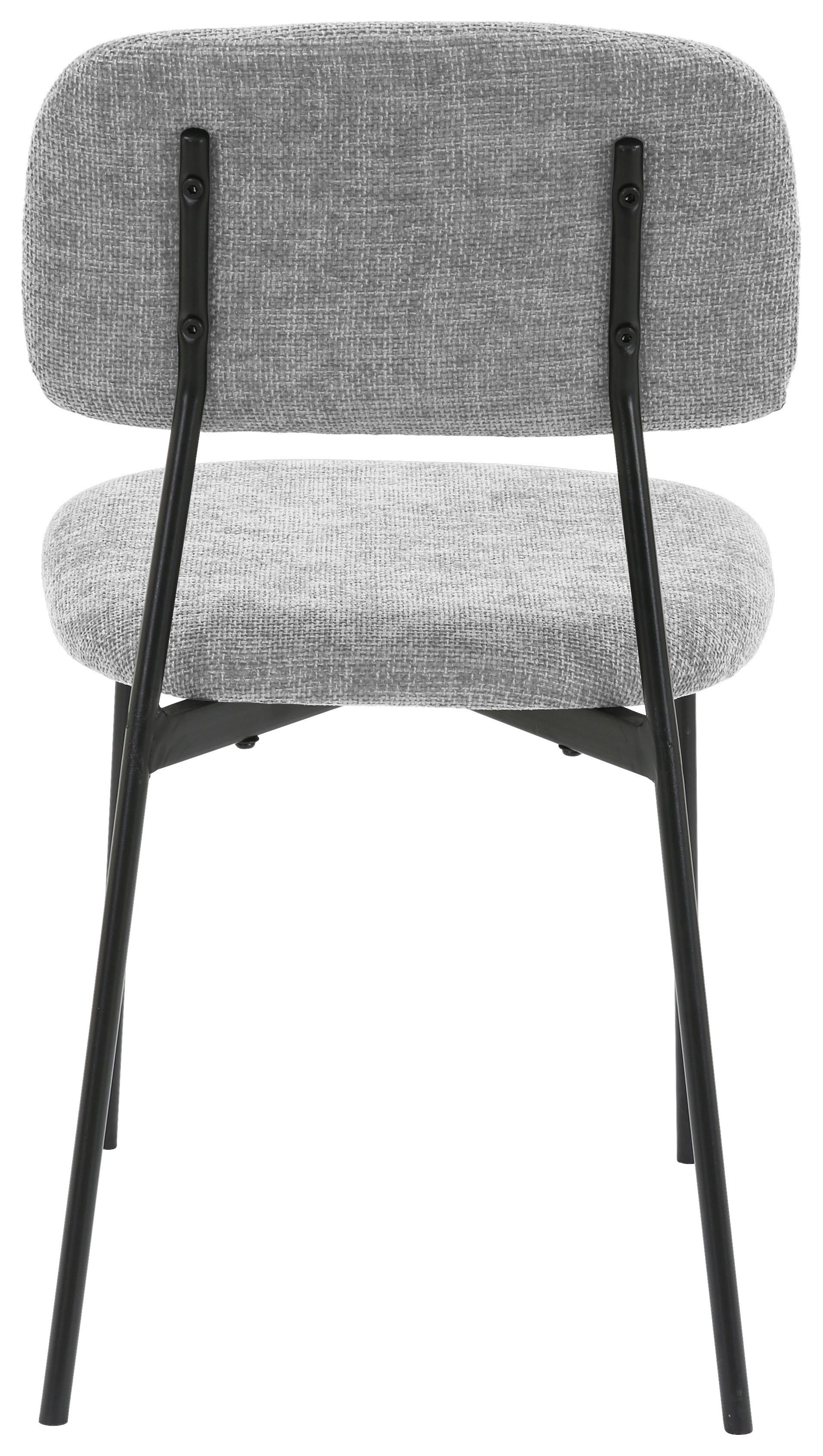 Stol Sören, Sivo Modra - sivomodra/črna, Konvencionalno, kovina/tekstil (44/78/49cm)