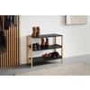 ÉTAGÈRE À CHAUSSURES ELSA -SB- - couleur naturelle/noir, MODERN, matériau en bois/matériaux naturels (70/58,5/30cm) - Mömax