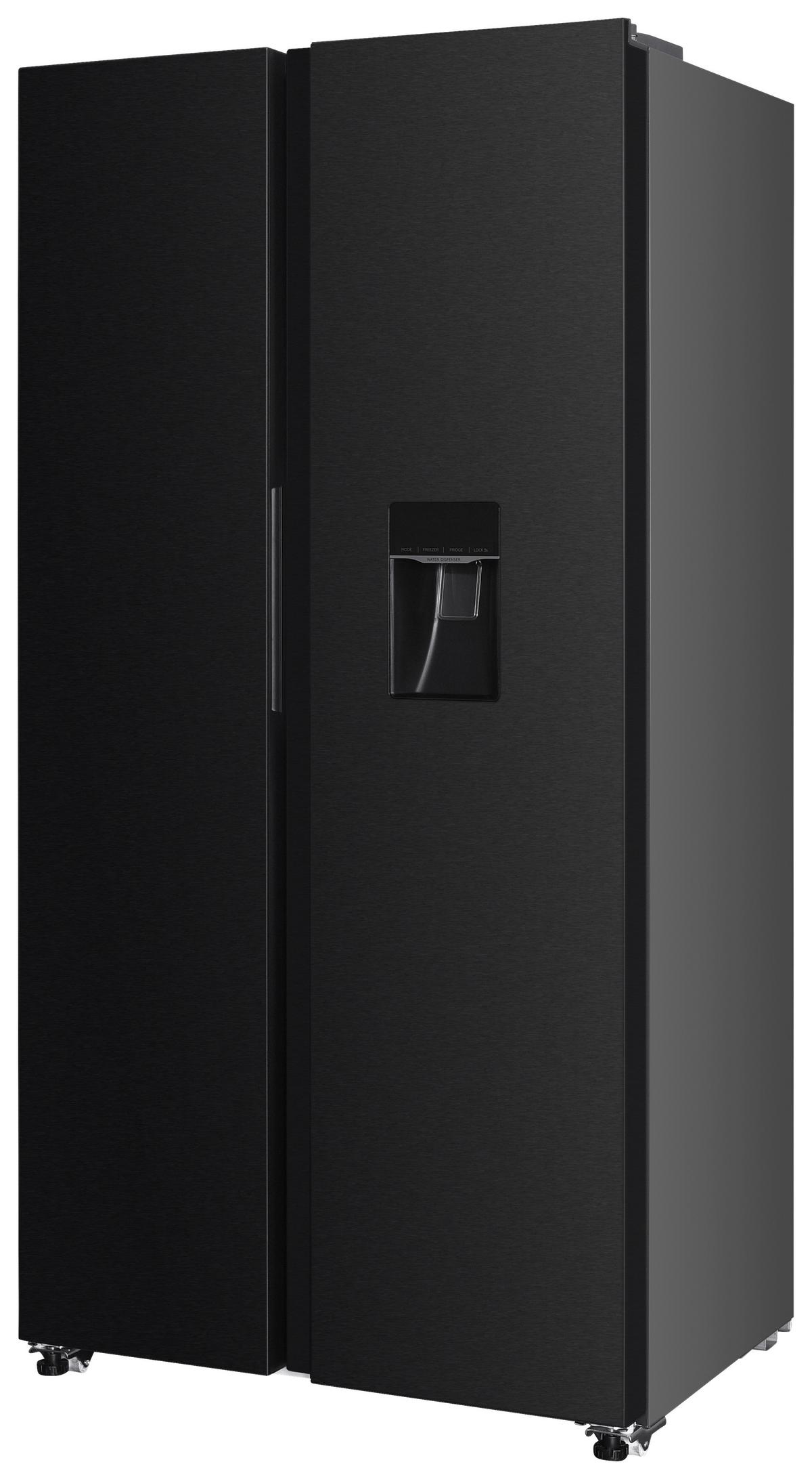 Side-by-Side AC178BSWS-16 Schwarz - Schwarz, Trend, Glas/Kunststoff (91/177/59cm) - Respekta