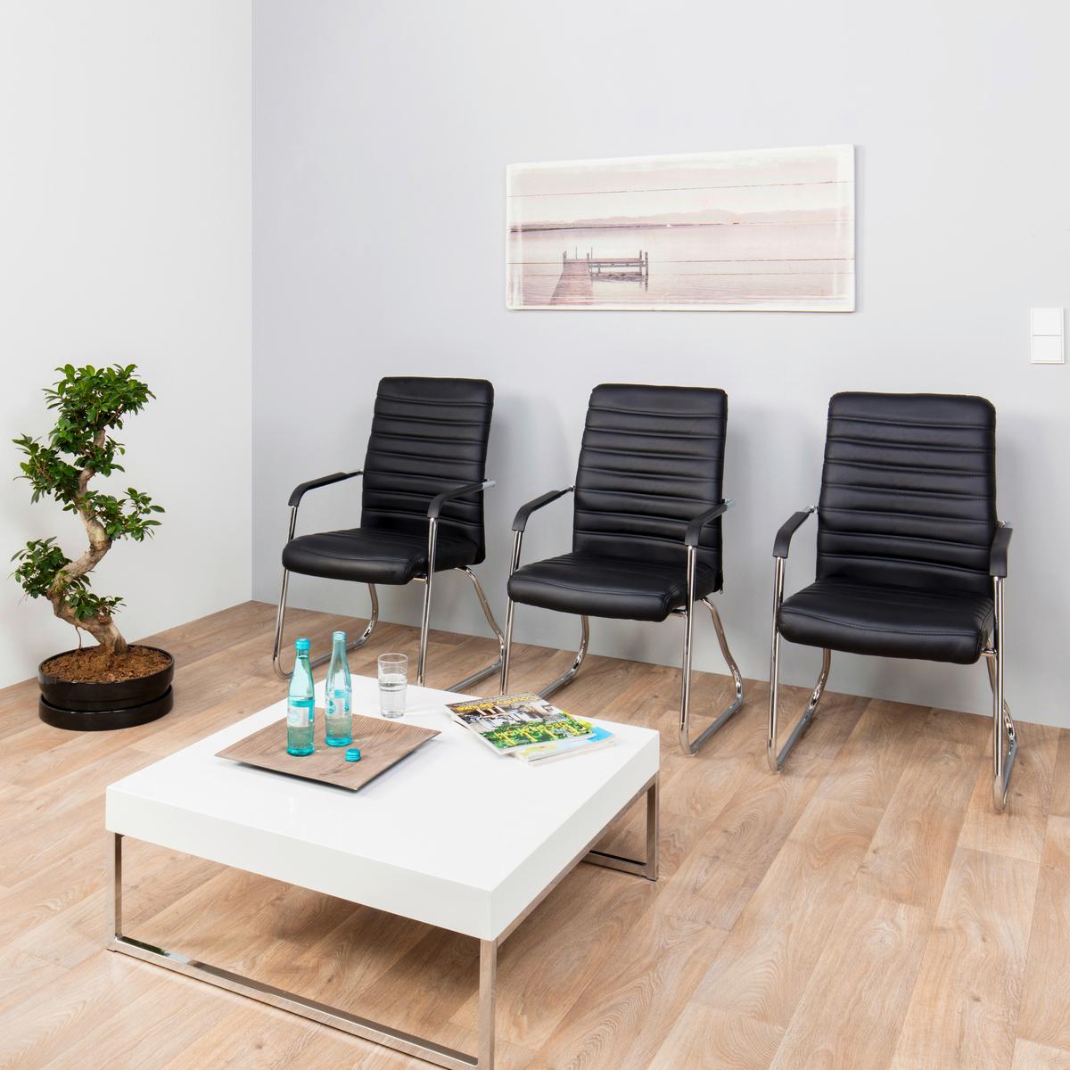 Konferenčni Stol Steel V, Črna - barve kroma/črna, Moderno, kovina/umetna masa (55/96/46cm) - MID.YOU