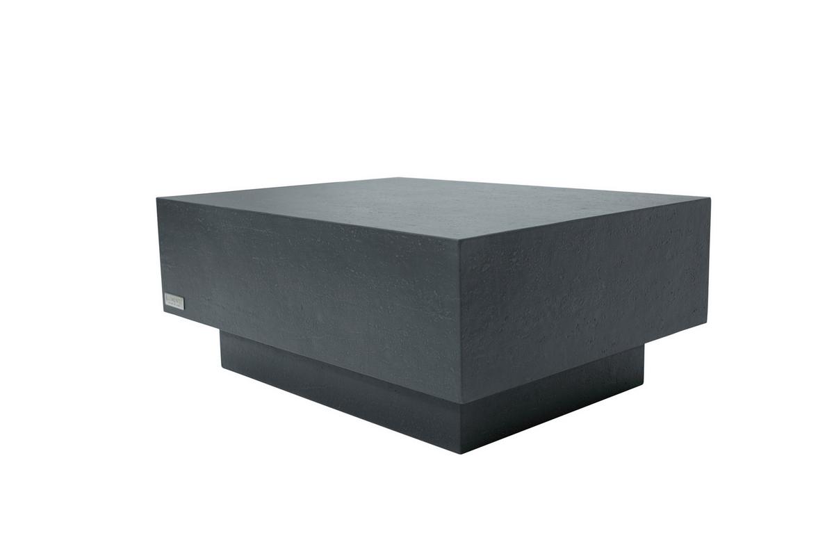 Loungetisch Tevere ca. 86x66 cm Schwarz - Schwarz, KONVENTIONELL, Stein (86/66/35,6cm) - Gardenson