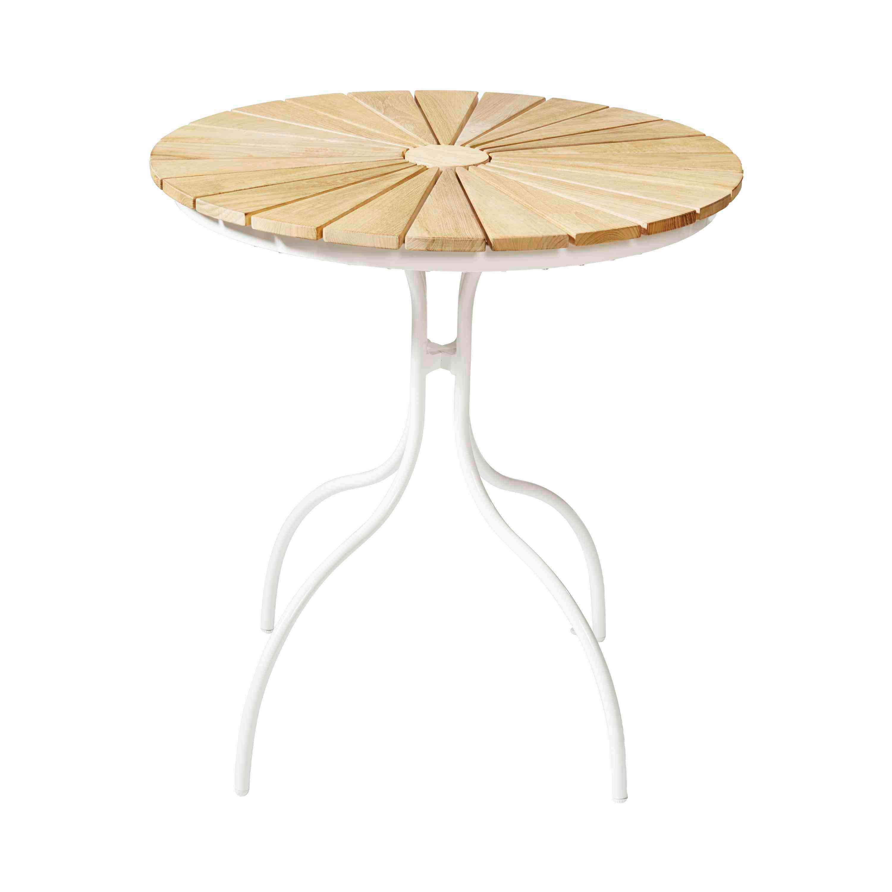 Gartentisch Ellen Weiß/Teak - Weiß Hochglanz/Teakfarben, KONVENTIONELL, Holz/Metall (80/80/74cm) - Gardenson