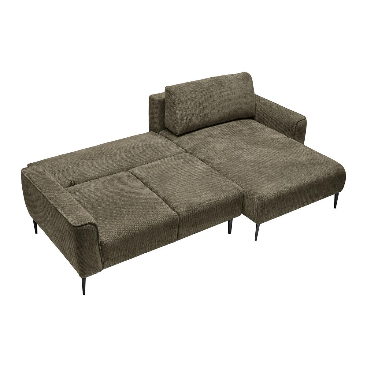 Ecksofa Custom Olivgrün - Schwarz/Olivgrün, MODERN, Textil/Metall (255/85/164cm) - Mömax