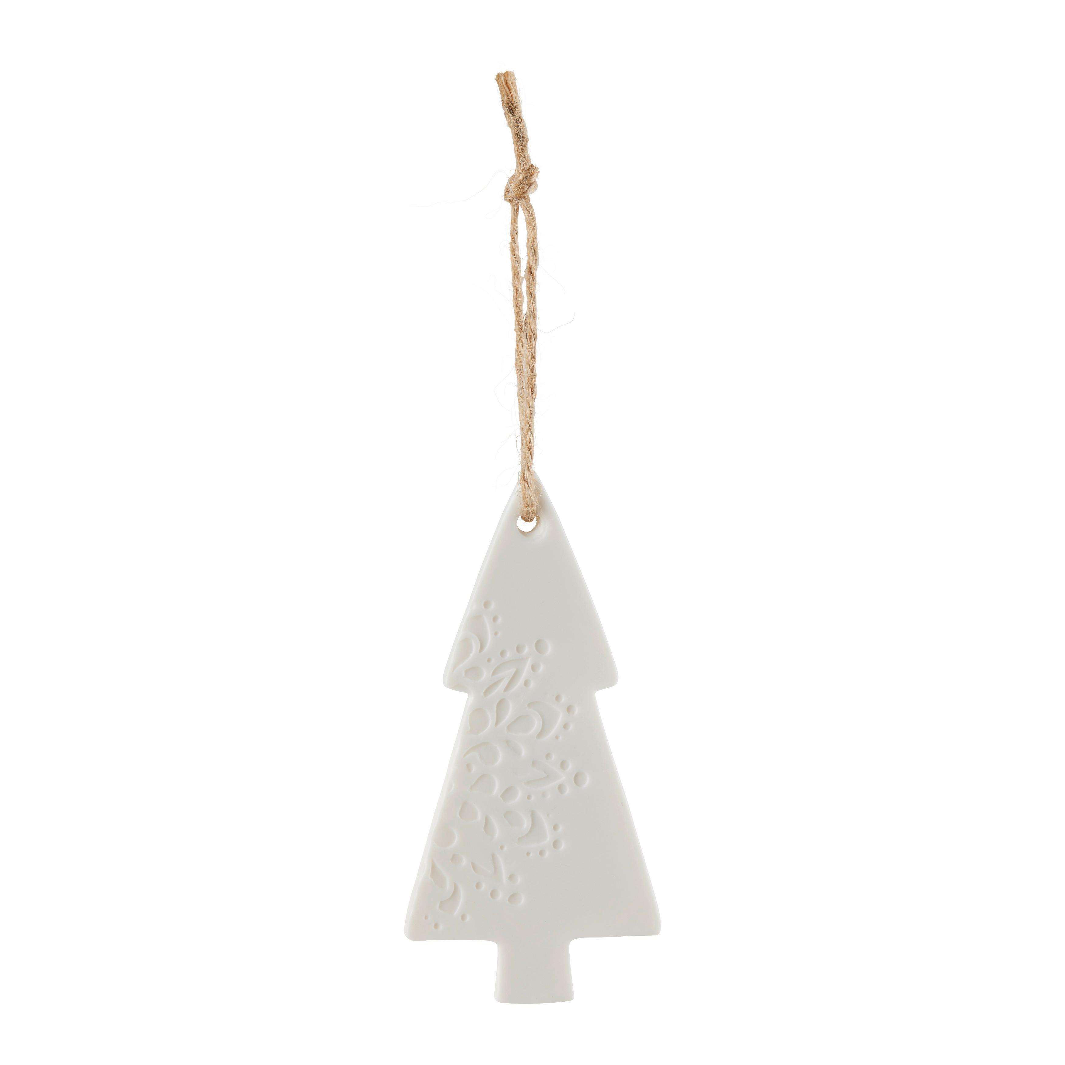 Függődísz Frieda - fehér, Konventionell, textil/kerámia (5/10/0,5cm) - Modern Living