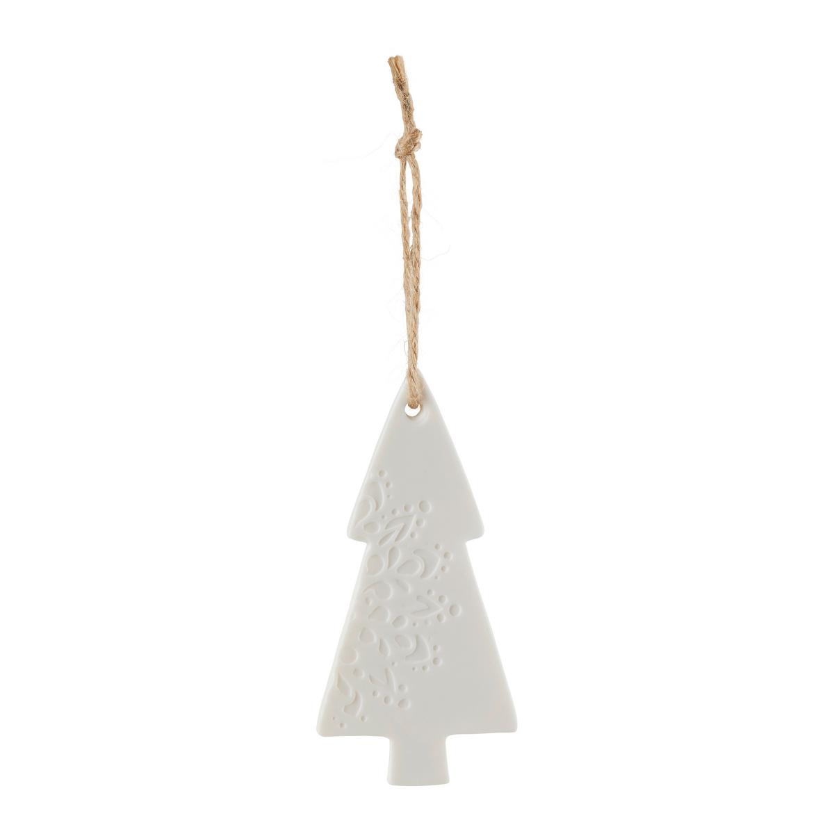 Függődísz Frieda - fehér, Konventionell, textil/kerámia (5/10/0,5cm) - Modern Living