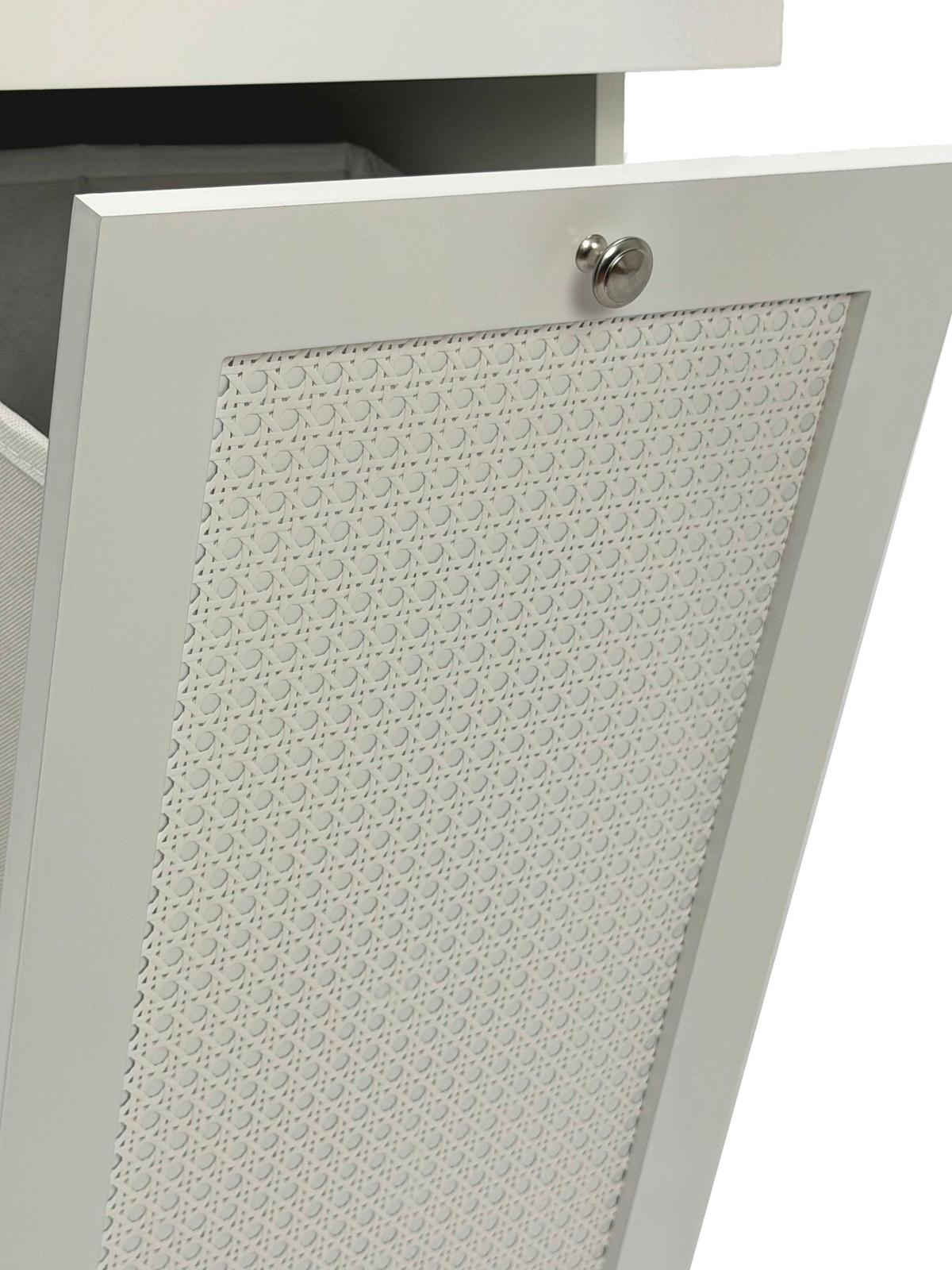Wäscheschrank Wl7.763 - Weiss/Silberfarben, Design, Holzwerkstoff/Metall (40/90/38cm) - Livetastic