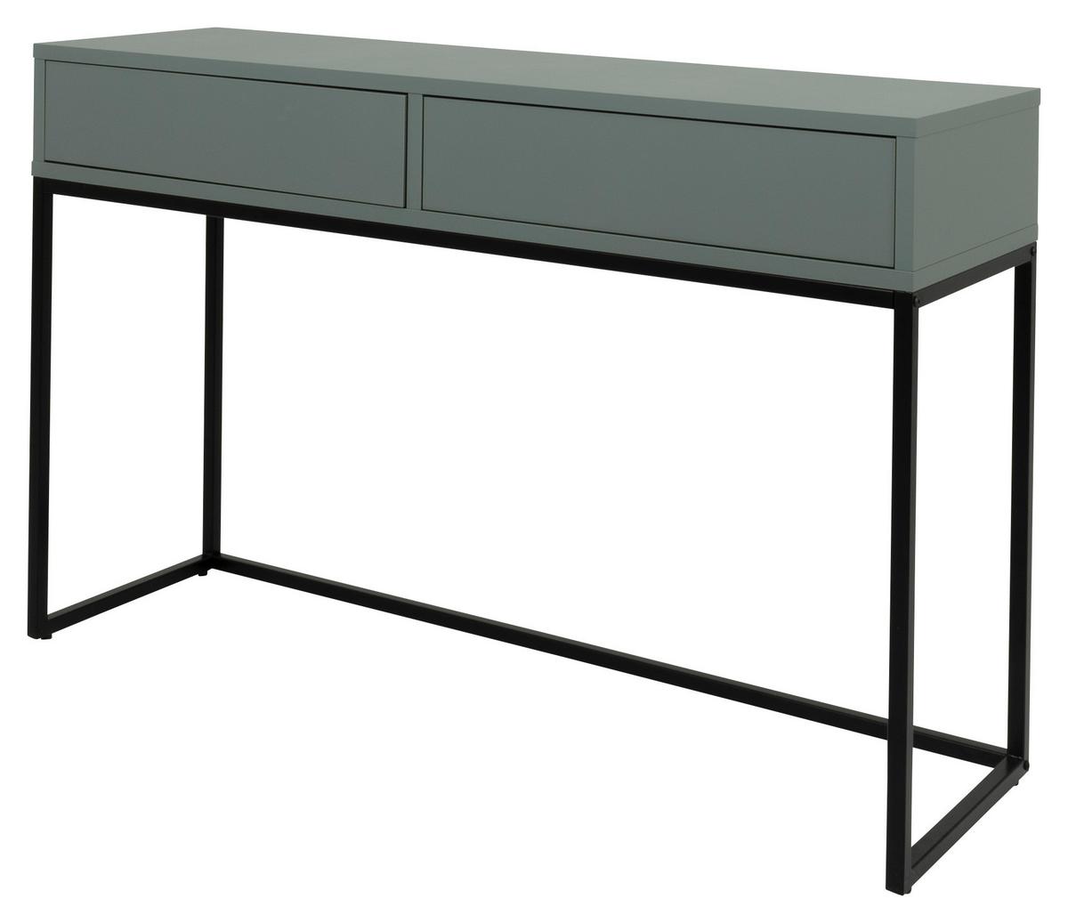 STÓŁ KONSOLA LIPP - czarny/ciemnozielony, Design, materiał drewnopochodny/metal (118/36/76cm)