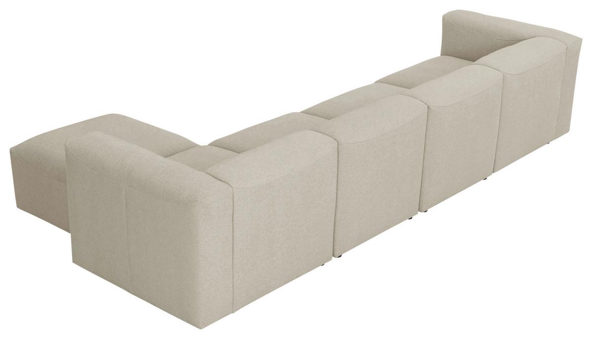 Ecksofa Lena in Creme Flachgewebe - Creme, Design, Kunststoff/Textil (350/175cm) - Max Winzer