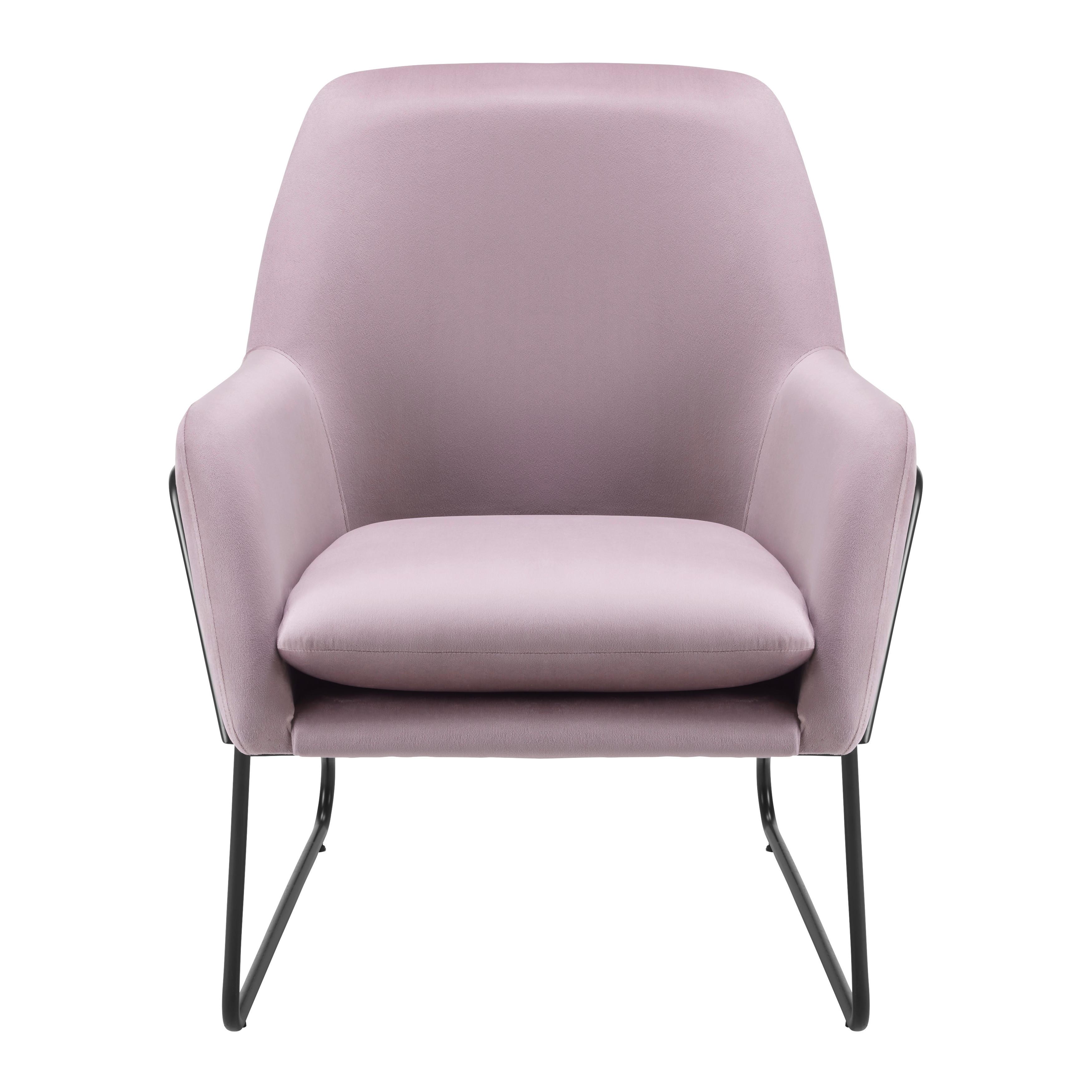 Sessel Kezia Rosa Samt - Schwarz/Rosa, MODERN, Textil/Metall (71/84cm) - Bessagi Home