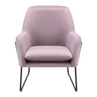 Sessel Kezia Rosa Samt - Schwarz/Rosa, MODERN, Textil/Metall (71/84cm) - Bessagi Home