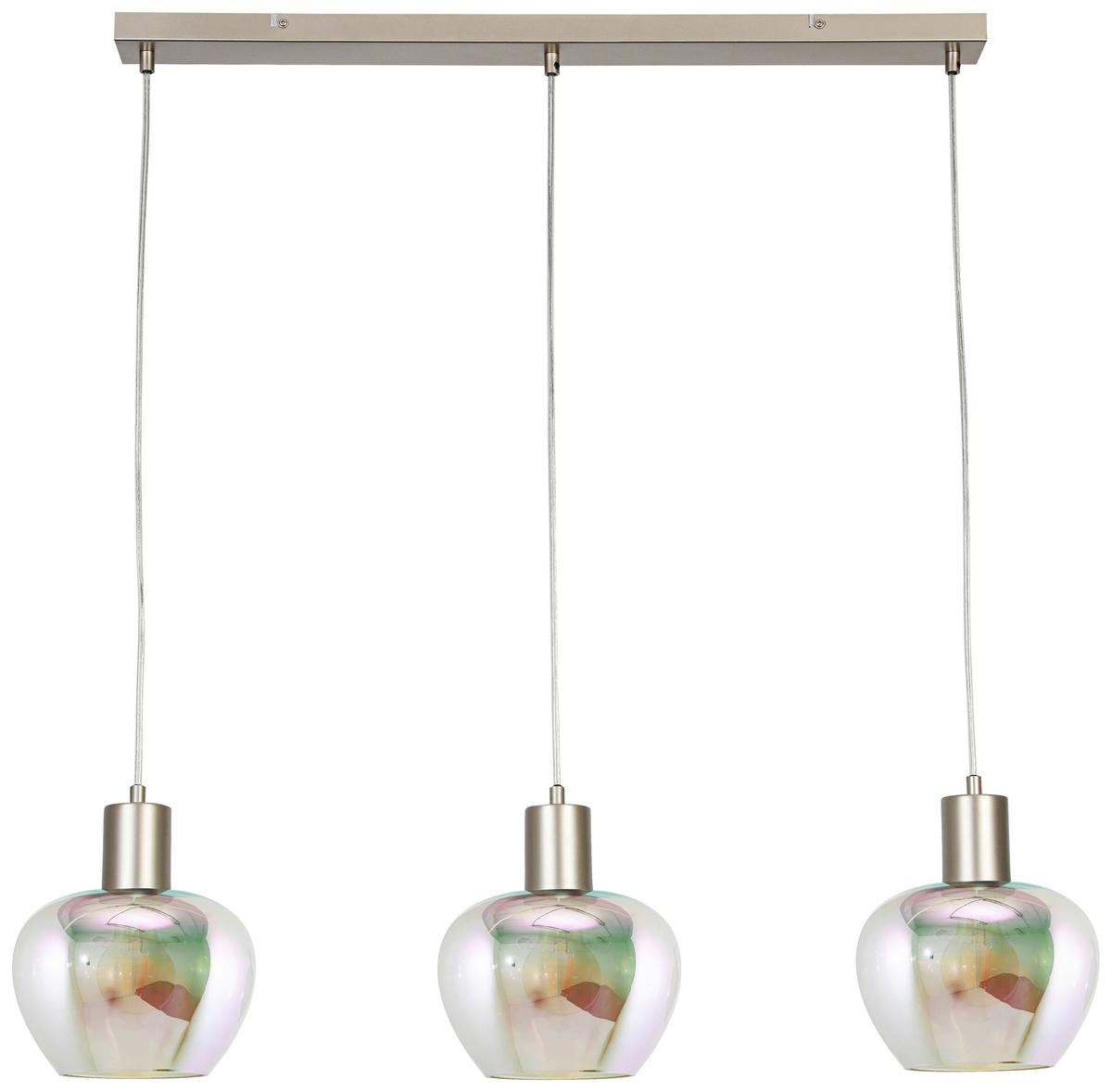 Hängeleuchte Reni Champagnerfarben max.120 Watt - Champagner/Transparent, MODERN, Glas/Kunststoff (86/18/120cm)