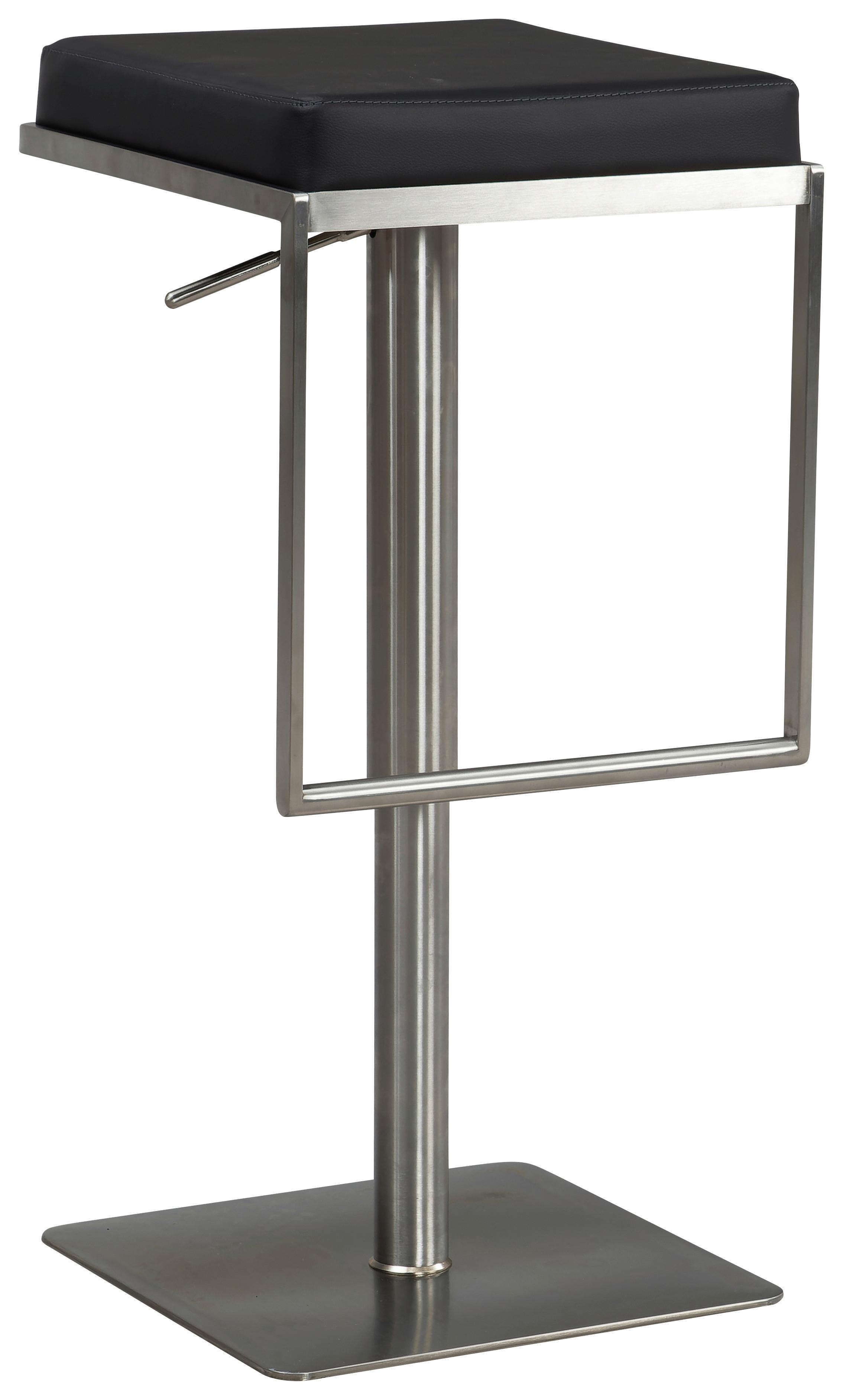 Barski Stol Talia, Črna - srebrne barve/črna, Design, kovina/tekstil (38/91/39cm) - MID.YOU