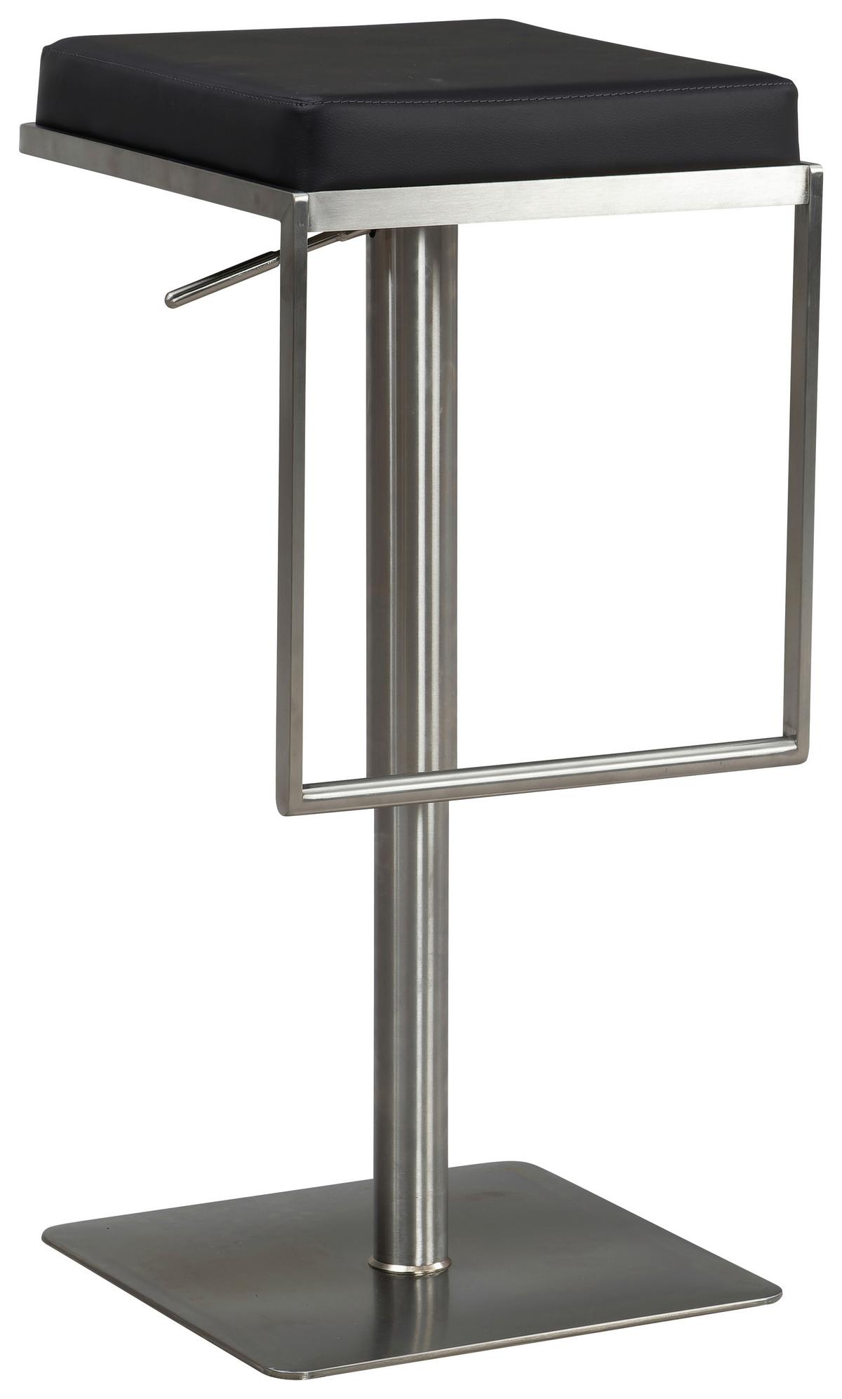 Barski Stol Talia, Črna - srebrne barve/črna, Design, kovina/tekstil (38/91/39cm) - MID.YOU