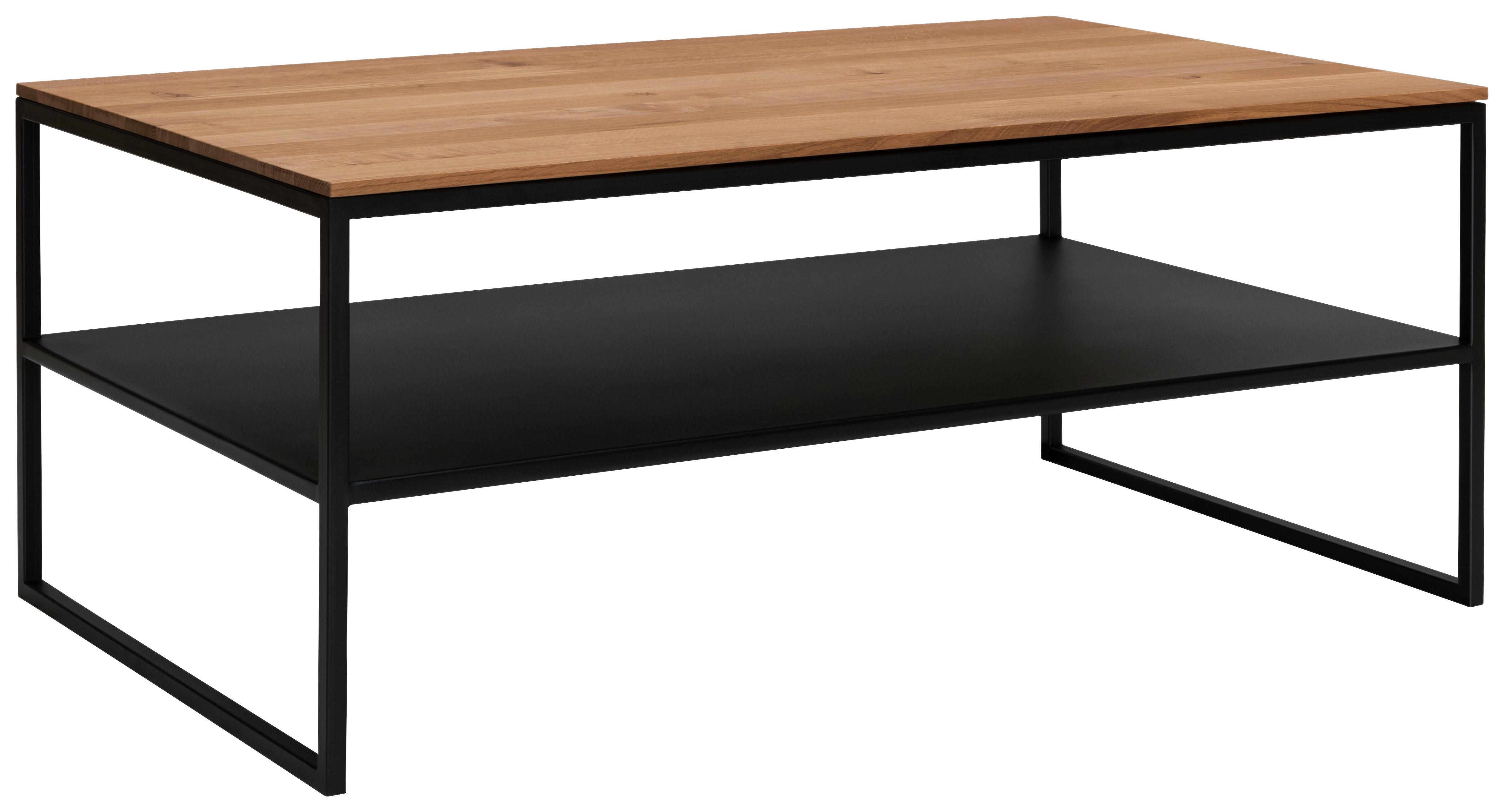 STOLIK KAWOWY PASCAL - kolor dębowy/czarny, Design, metal/drewno (100/60/41cm) - Johann Jakob