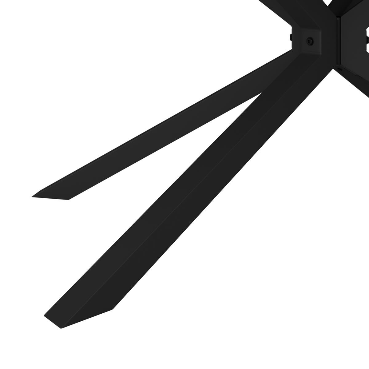 Esstisch Livan Dunkelgrau Keramik ca. 180x90x76 cm - Dunkelgrau/Schwarz, MODERN, Stein/Metall (180/76/90cm) - Bessagi Home