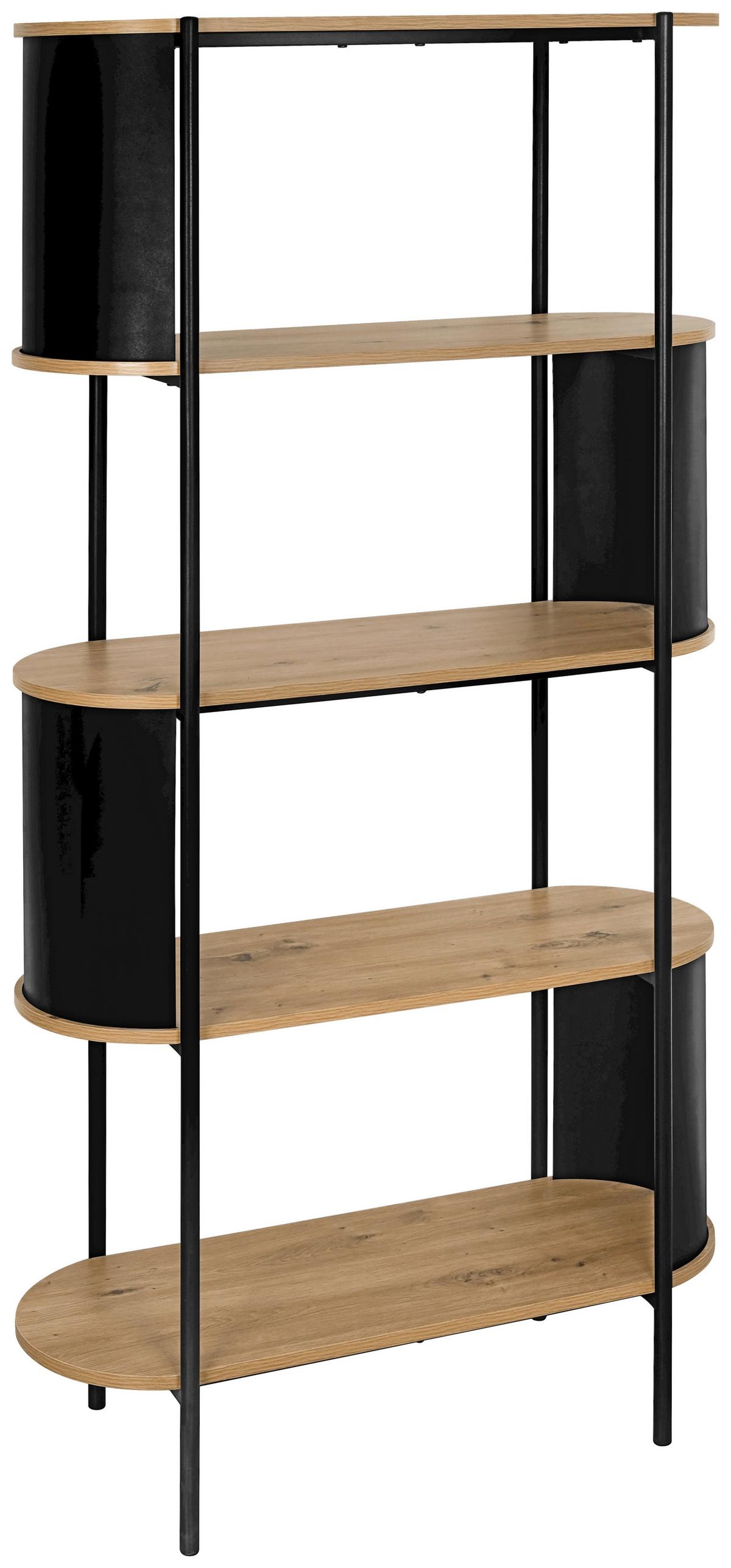 Etajeră VERONA 1 - stejar Artisan/negru, Modern, metal/material pe bază de lemn (80/172/34cm) - Modern Living