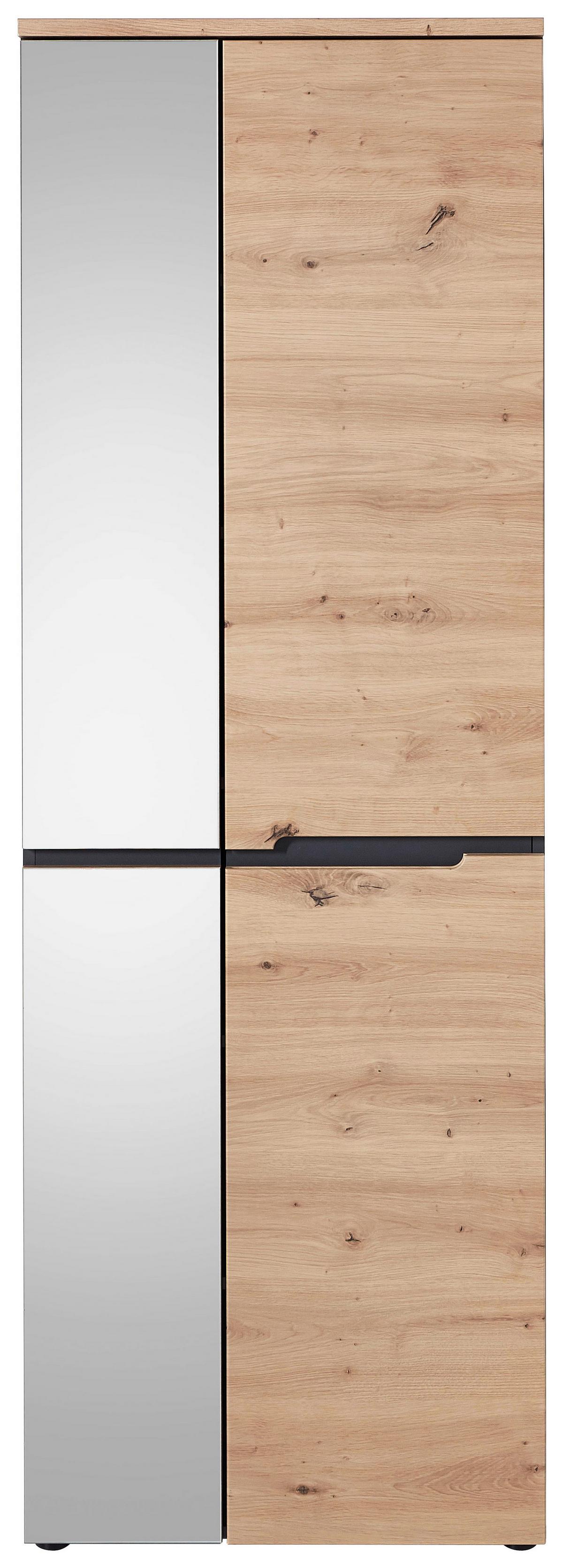 Garderobenschrank Memphis in Eiche Artisan/Graphitfarben - Eichefarben/Graphitfarben, MODERN (65/192/38cm) - Mömax